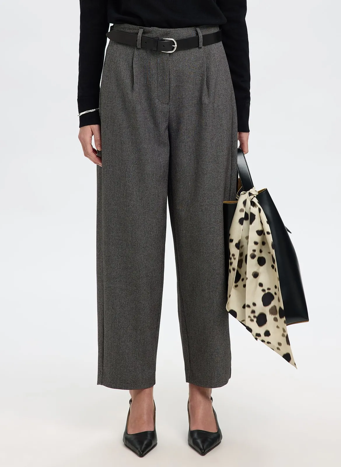 Gerade geschnittene Anzughose mit hohem Bund Schwarz ALMA