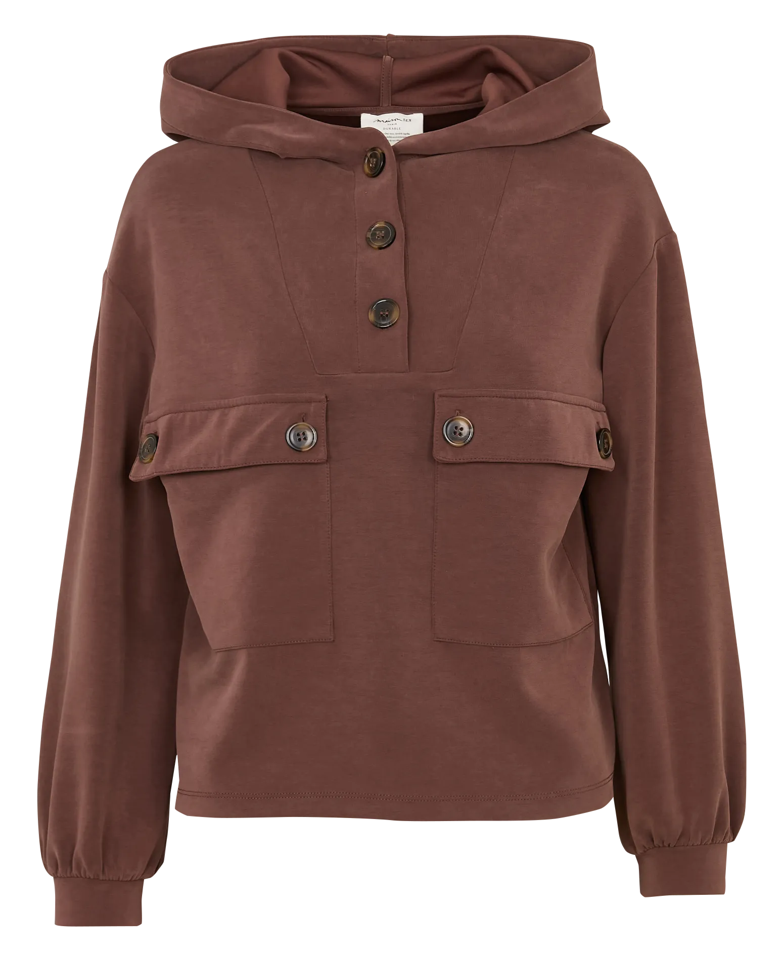 Weites Sweatshirt mit Kapuze Braun CADIX