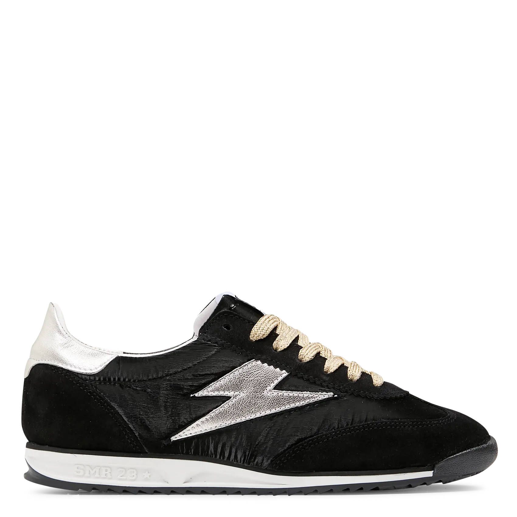 Niedrige Sneaker aus Leder-Mix Schwarz JOYCE