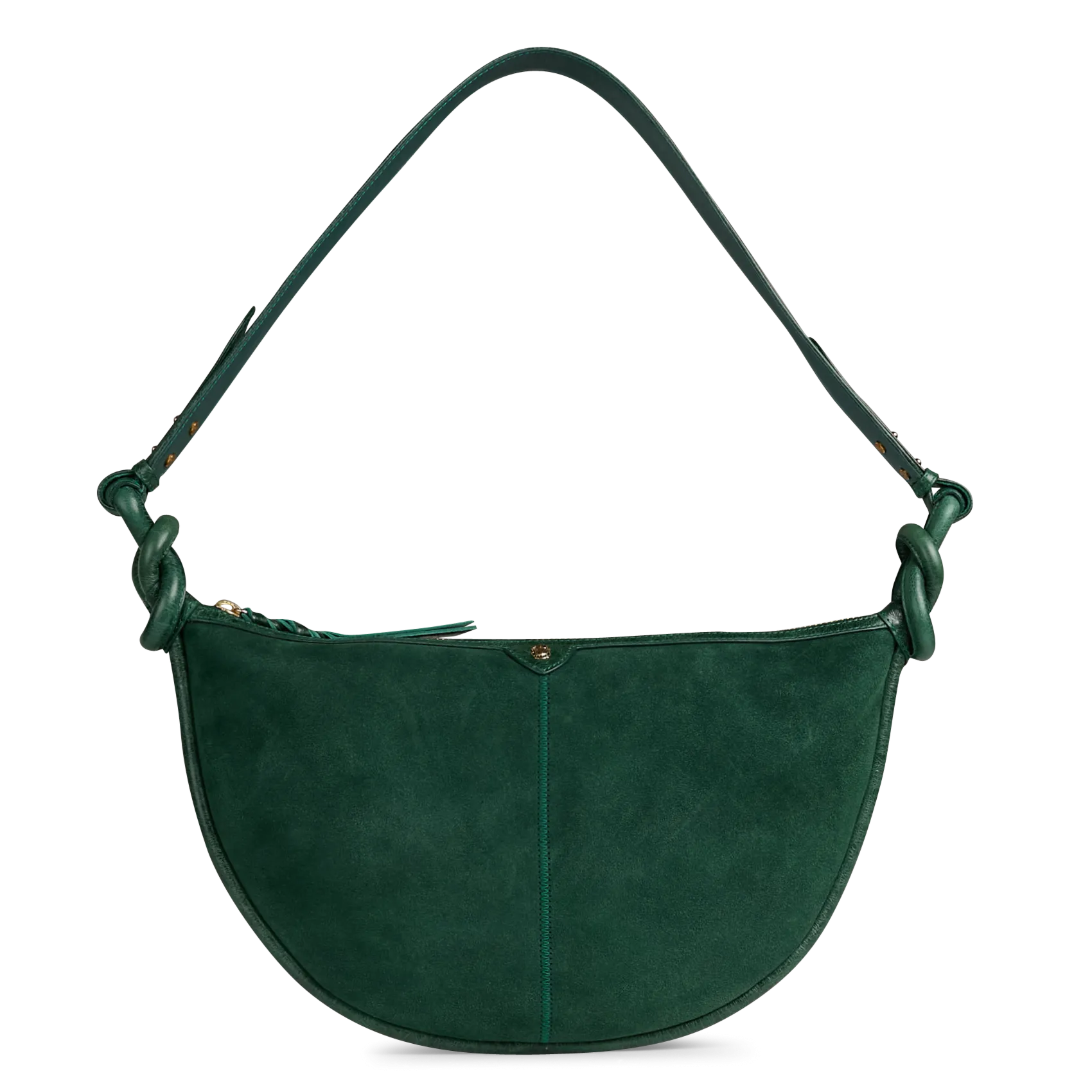 Halbmond-Tasche aus Veloursleder Grun CHRIS