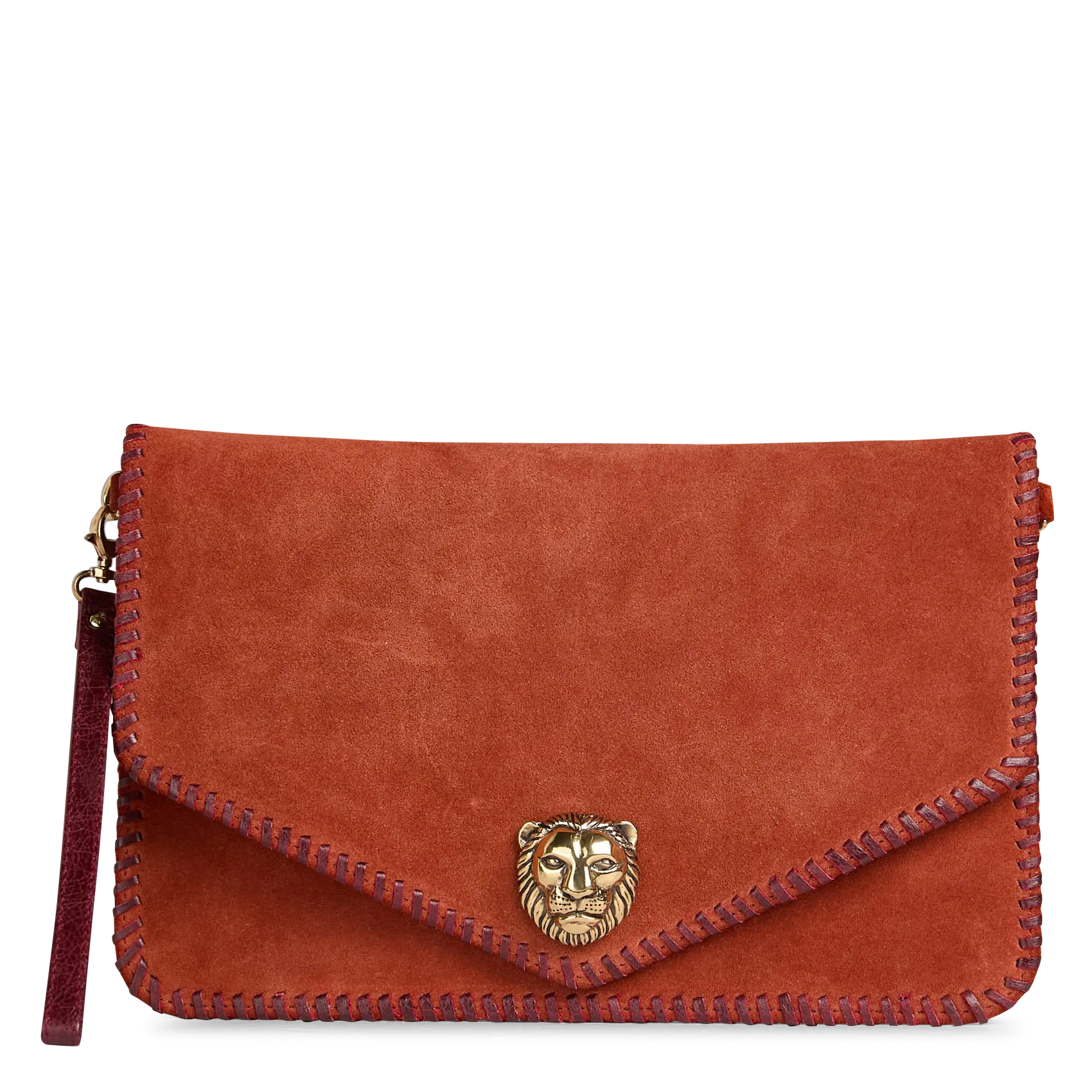 Tasche aus gemischtem Veloursleder Orange ALICIA