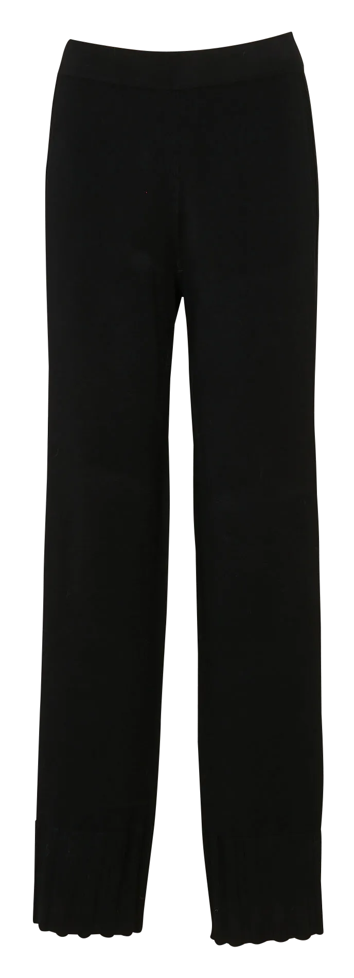 Gerade geschnittene Strickhose Schwarz