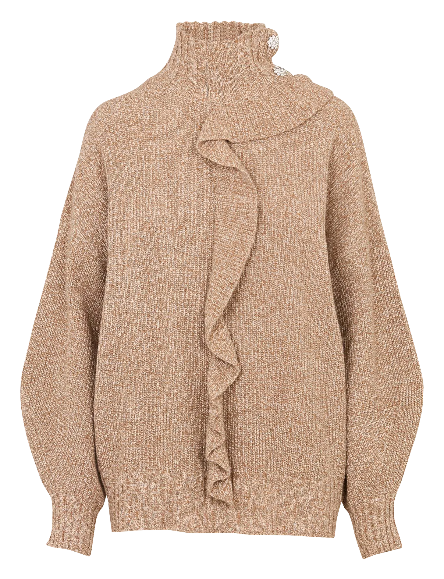 Weiter Rollkragenpullover Beige