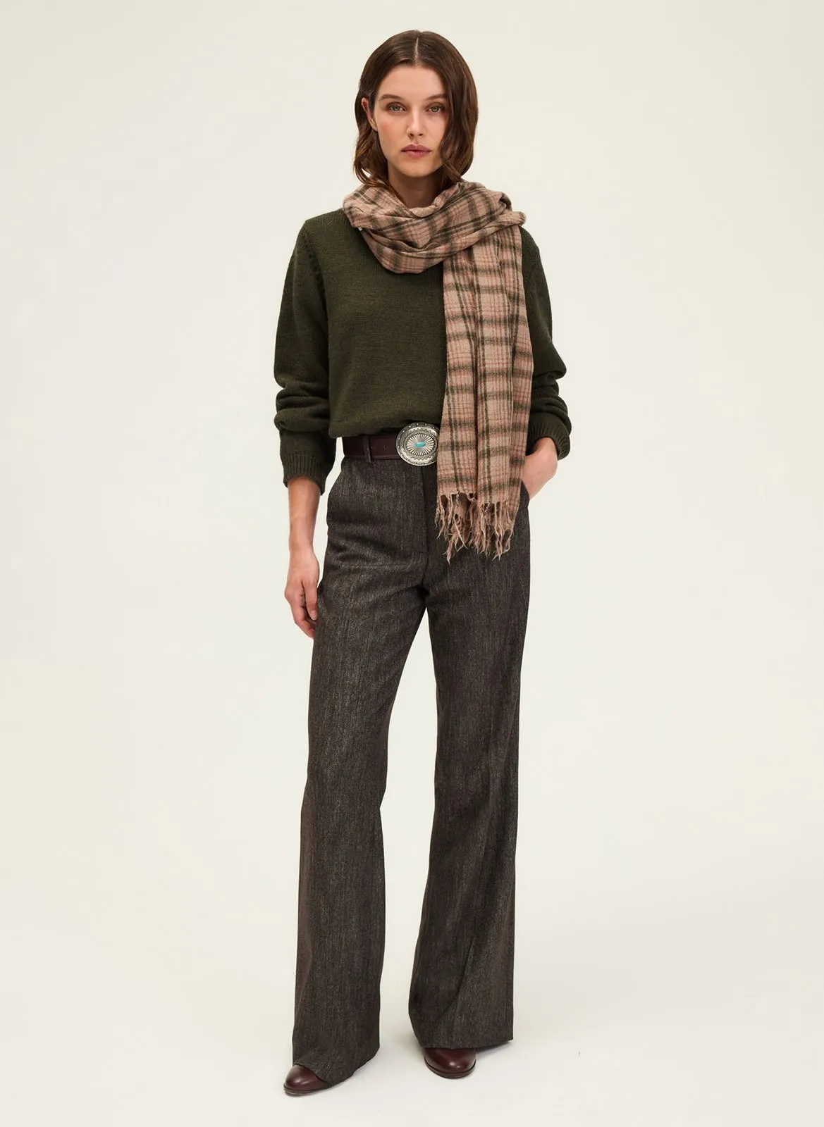 Weit geschnittene Hose Braun CILIANA