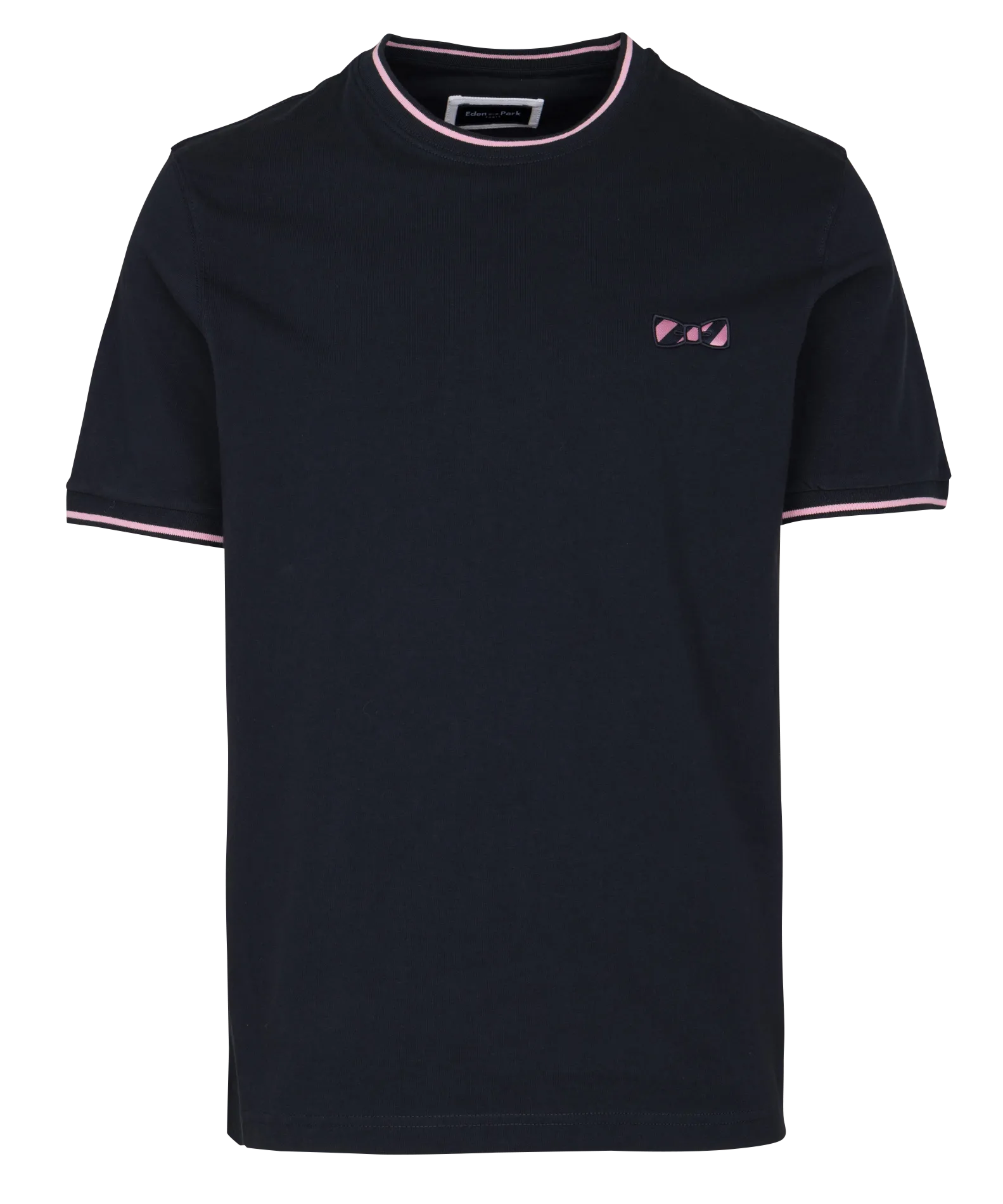 Gerade geschnittenes T-Shirt aus Baumwolle mit Stickerei Blau