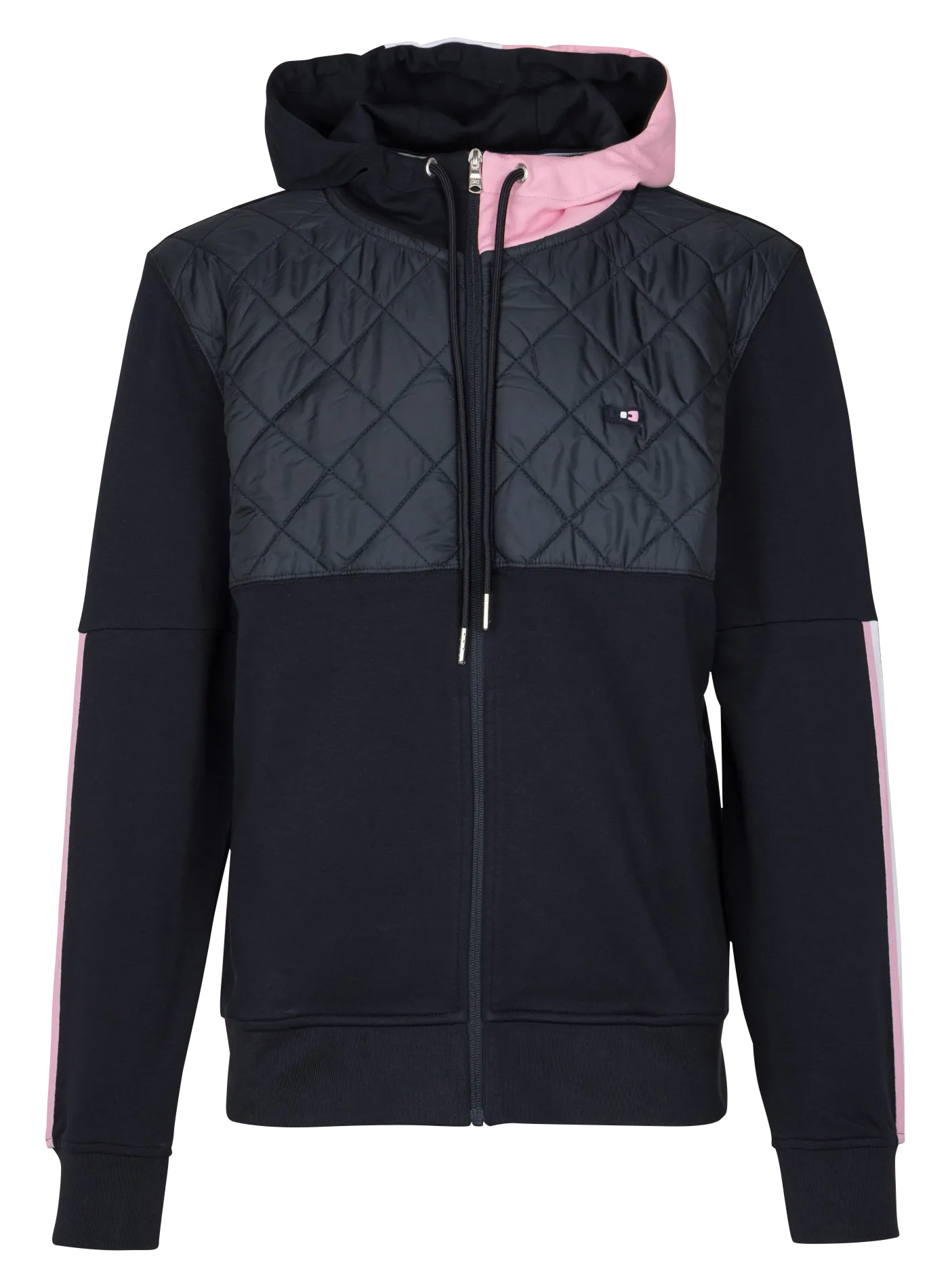 Kapuzensweatshirt aus Baumwoll-Mix mit Reißverschluss Rosa