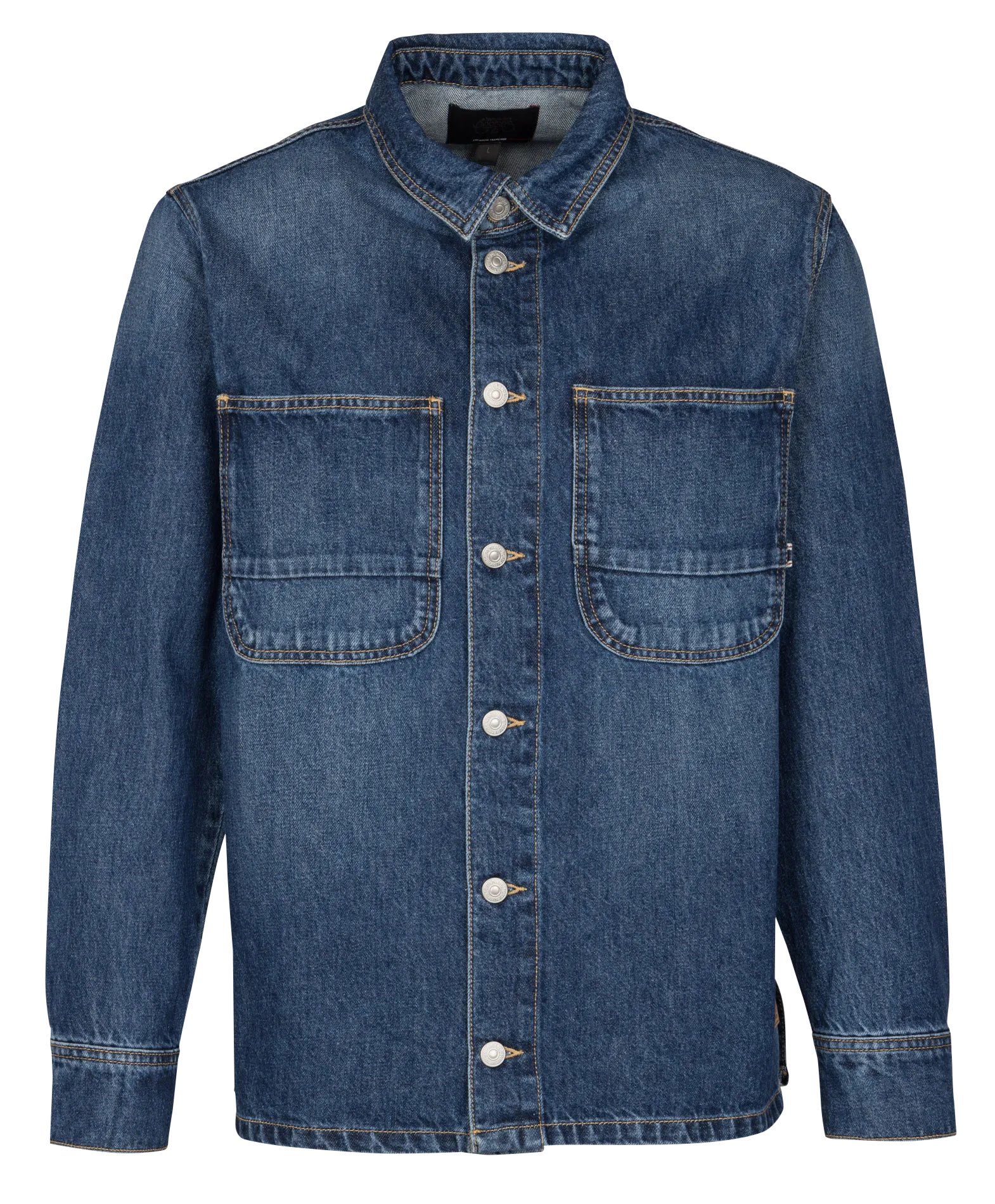 Gerade geschnittene Jeansjacke aus Baumwolle Blau HISA