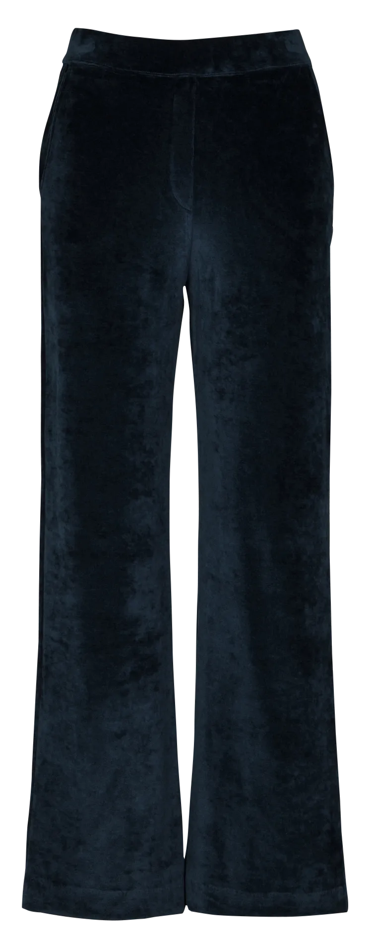Gerade Hose aus einfarbigem Samt Blau