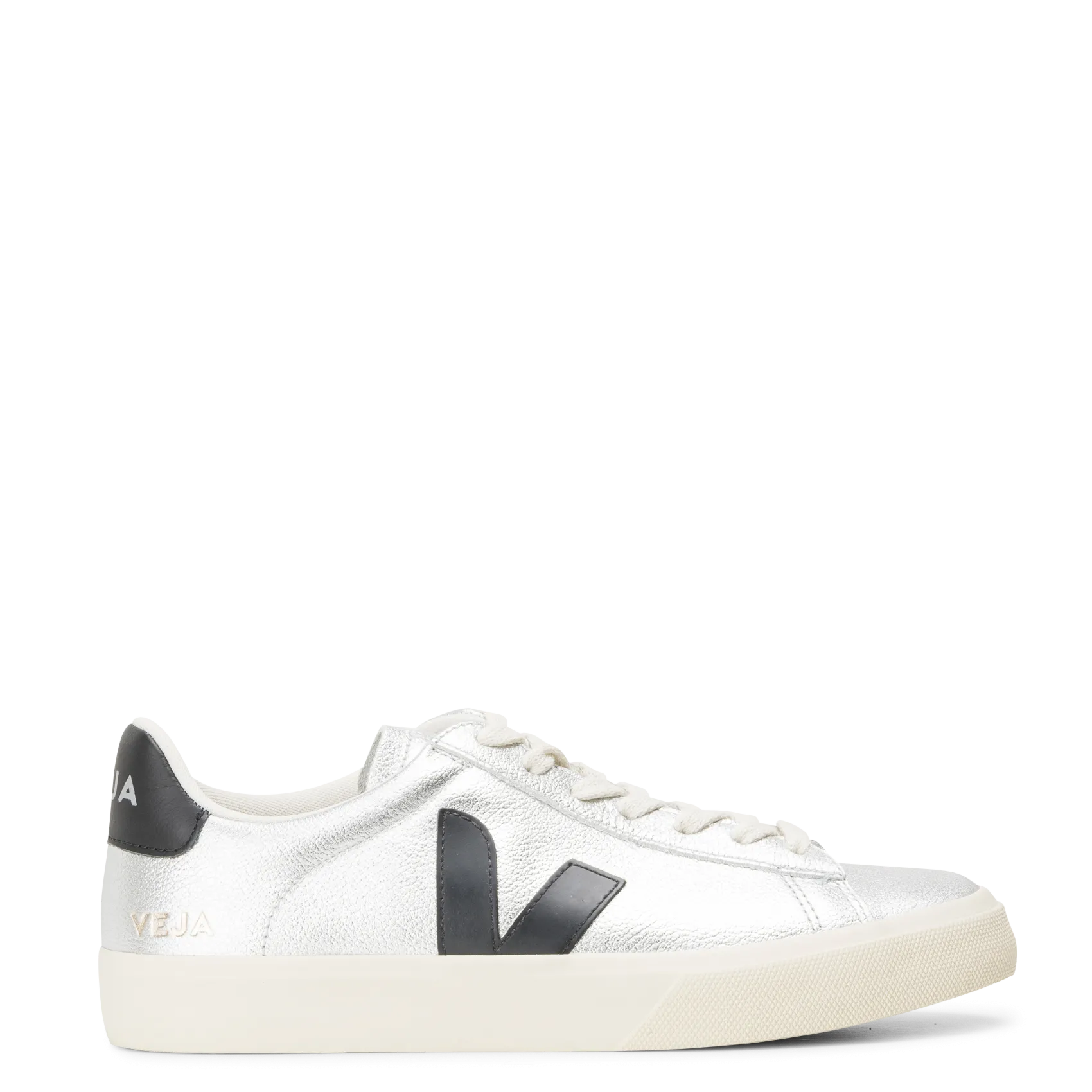 Niedrige Sneaker im Material-Mix Silber CAMPO