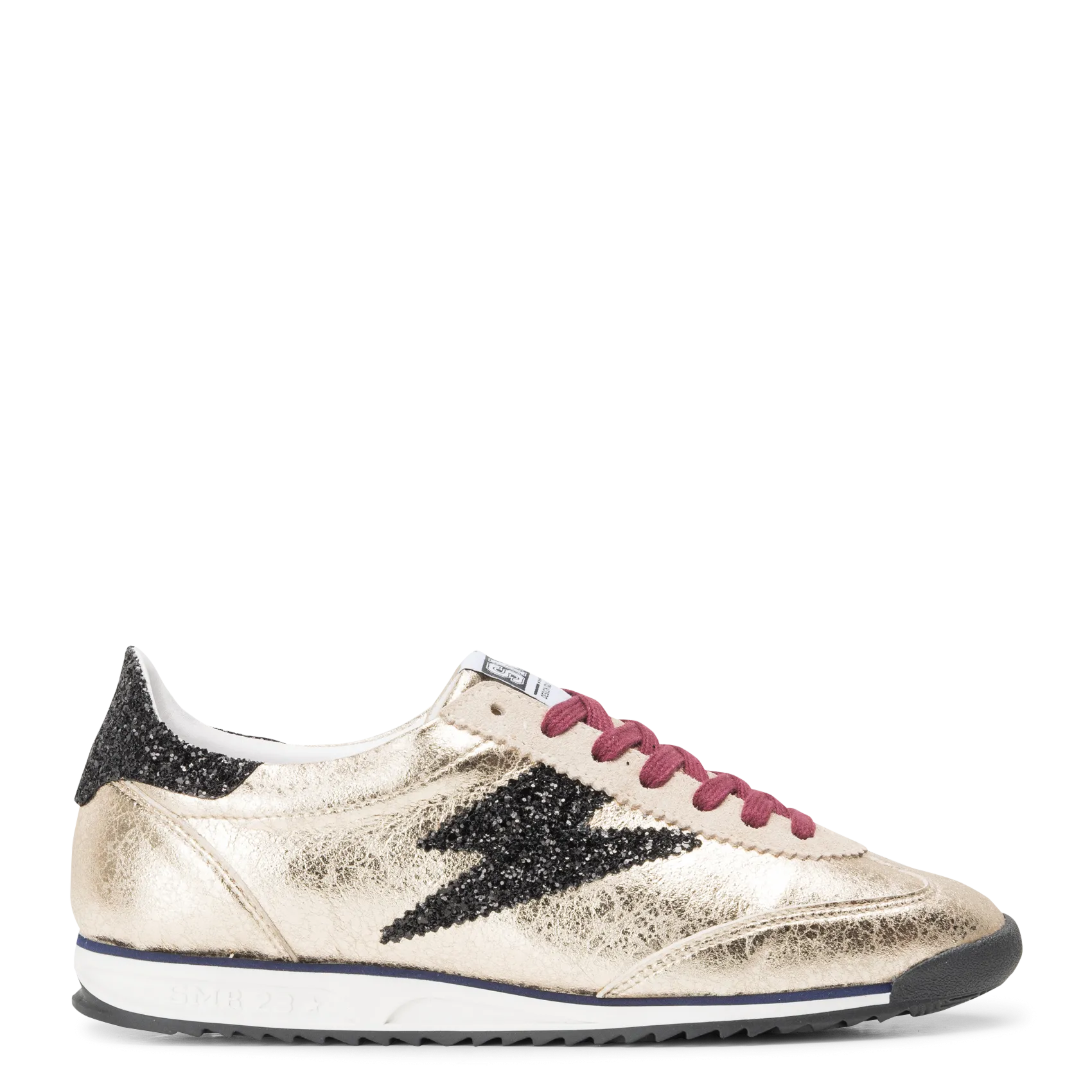 Niedrige Sneaker aus Leder-Mix Golden JOYCE