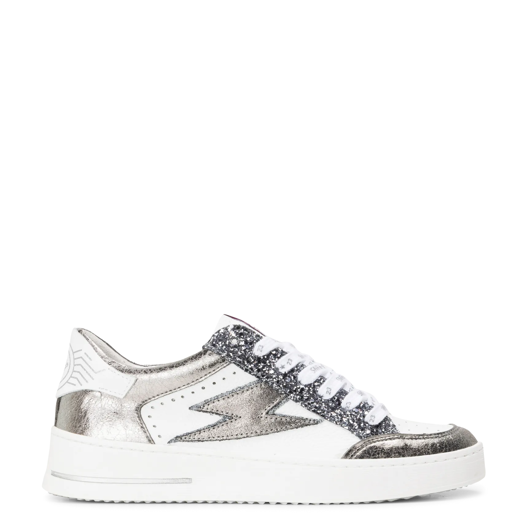 Niedrige Sneaker aus Leder-Mix Grau NOUBAR
