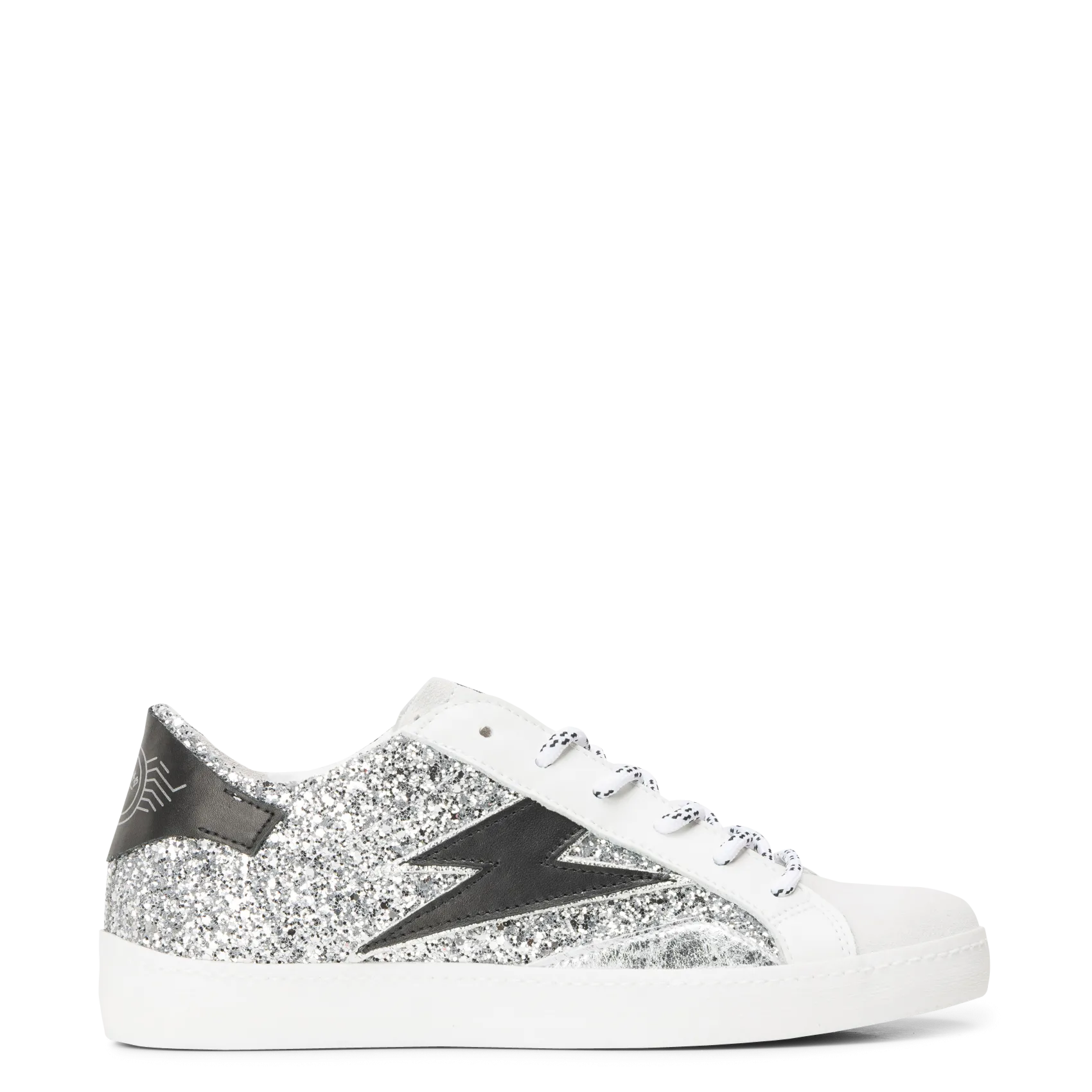 Niedrige Sneaker aus Leder-Mix Weiss LARRY