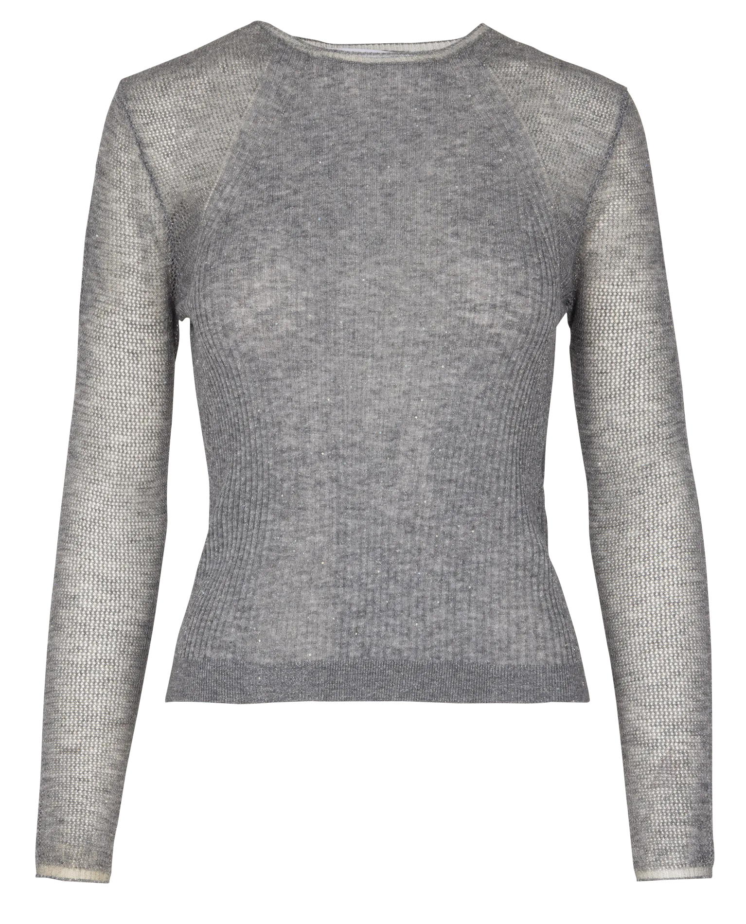 Anliegender Rundhalsausschnitt-Pullover aus Wollmischung Grau KERRIA