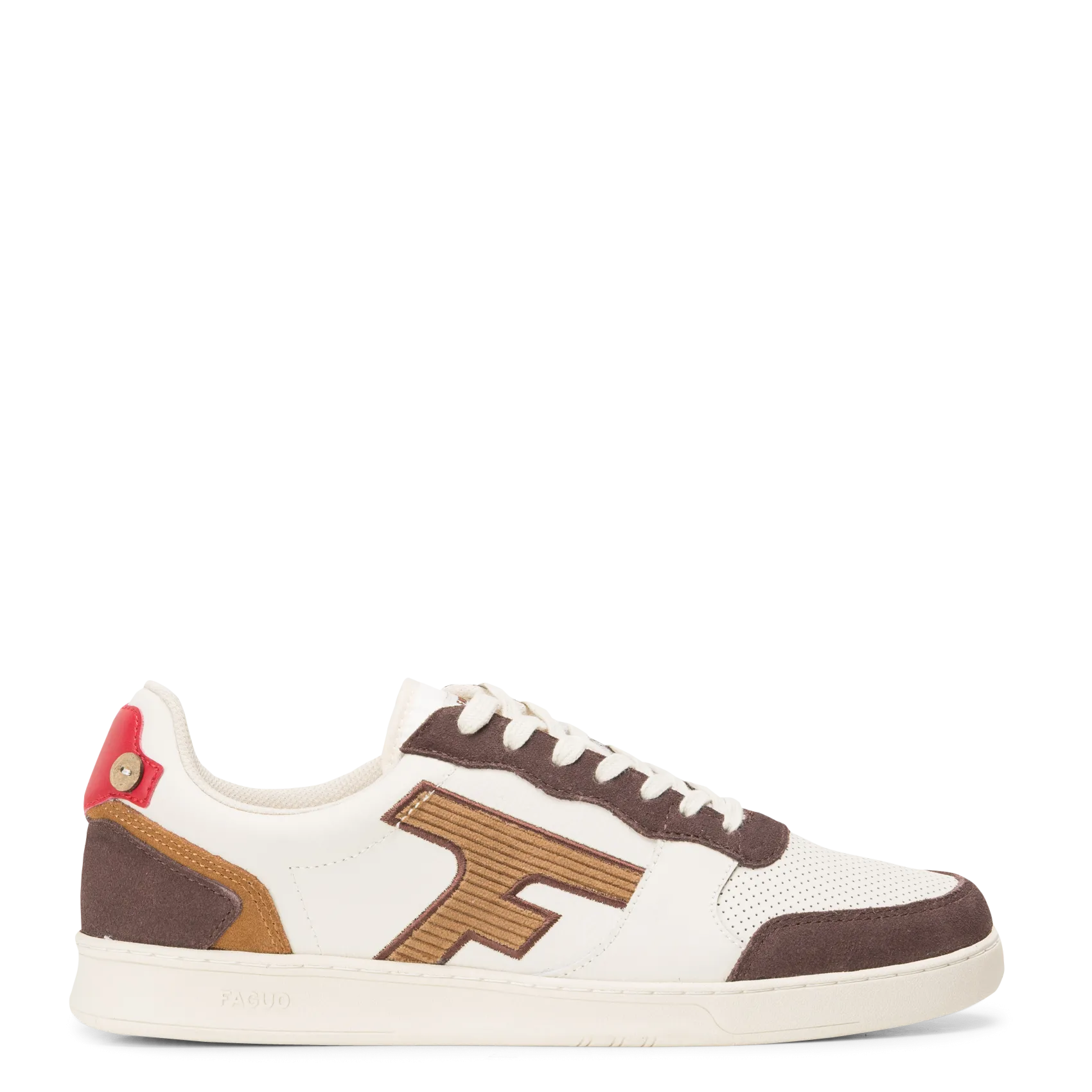 Niedrige Sneaker aus Leder-Mix Braun HAZEL