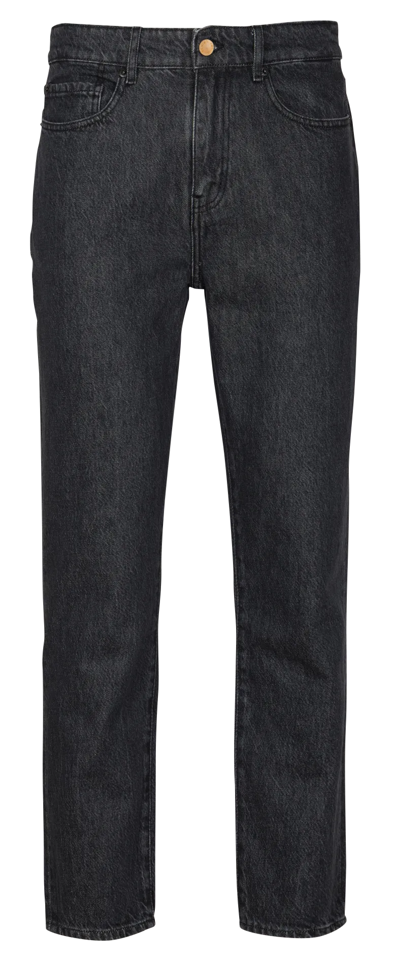 Uni Boyfriend Jeans aus Baumwolle Schwarz