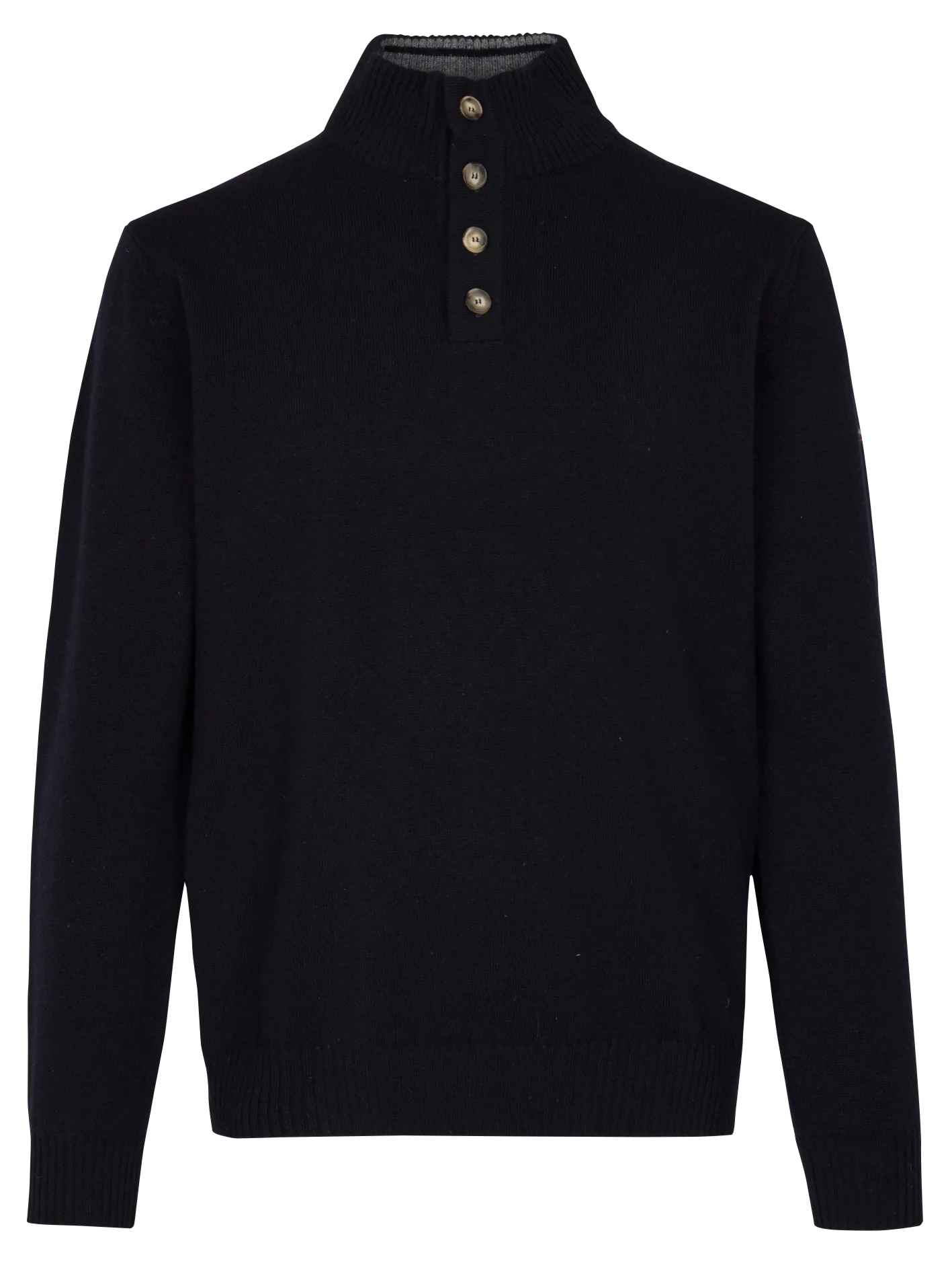 Gerader Pullover mit Stehkragen aus Wolle Blau