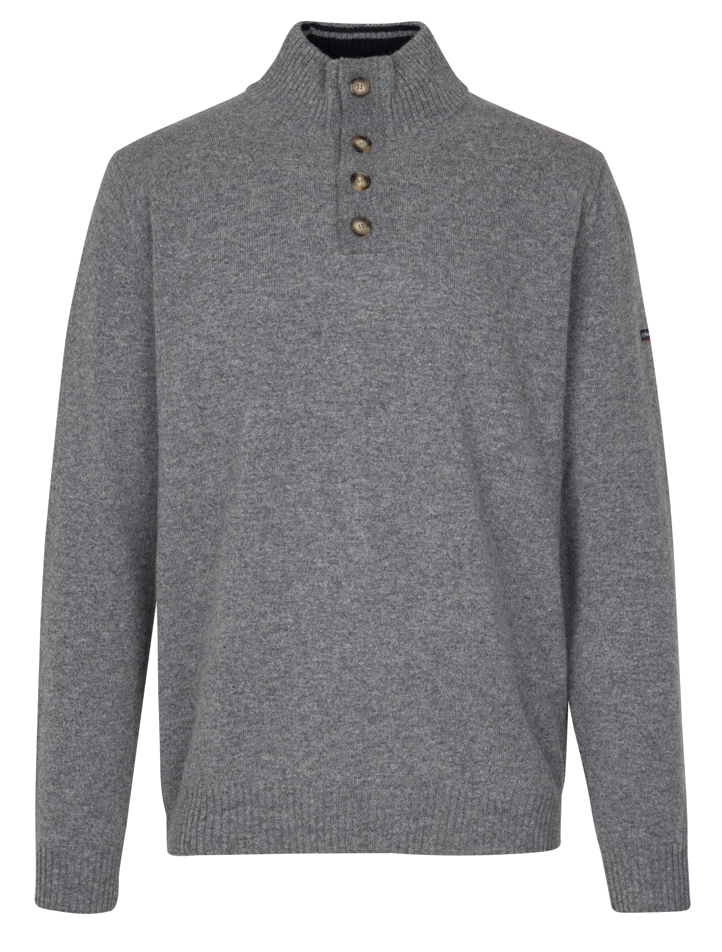 Gerader Pullover mit Stehkragen aus Wolle Grau