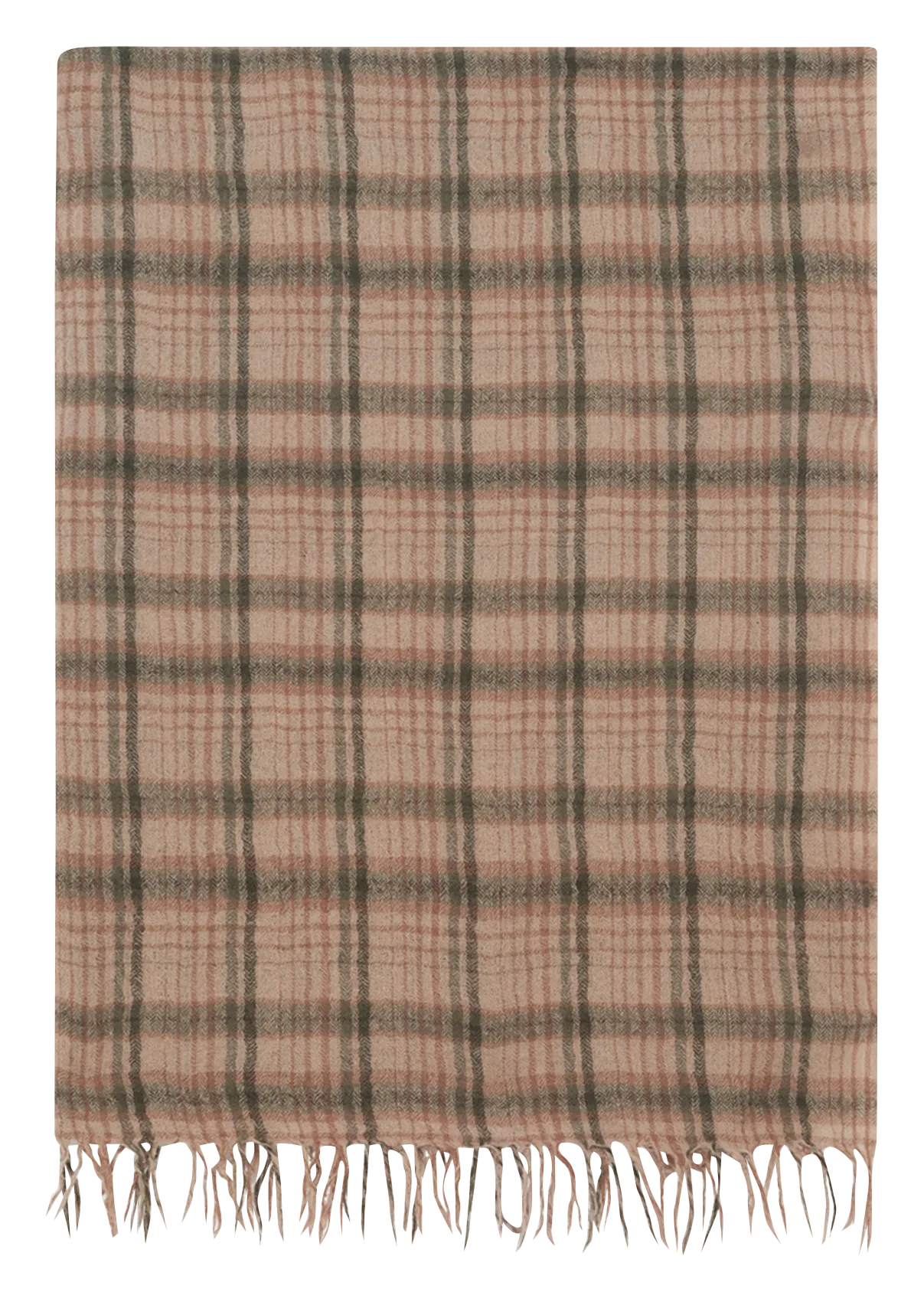 Alaska - Einfarbiger Schal aus Wolle Khaki ROSITA