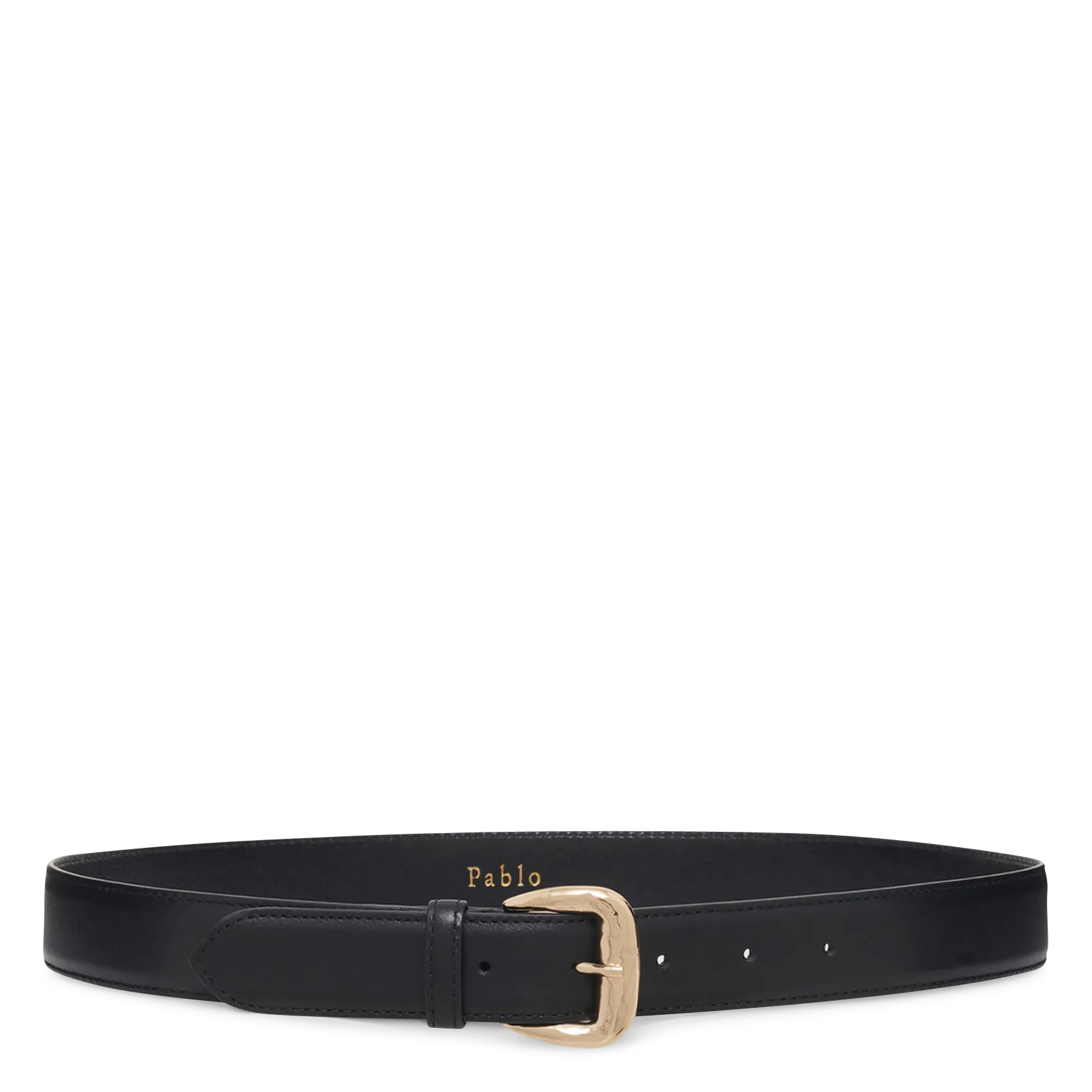 Verstellbarer Ledergürtel mit Schnalle Schwarz ISRA