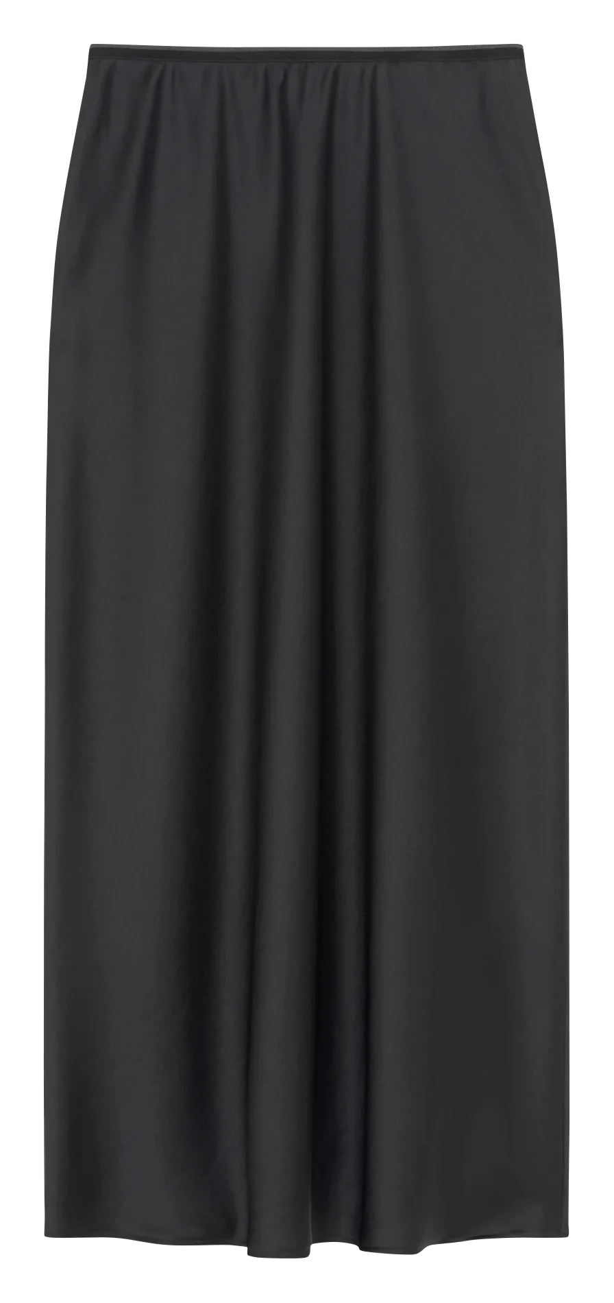 Langer, satinierter Rock Schwarz BETHANY