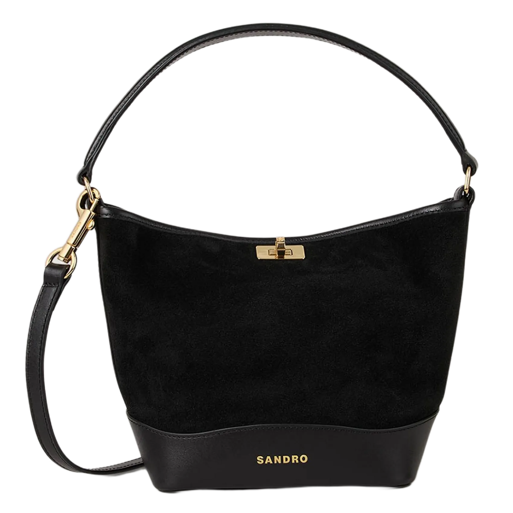 Ande - Beuteltasche aus Wildleder Schwarz TANGOSO