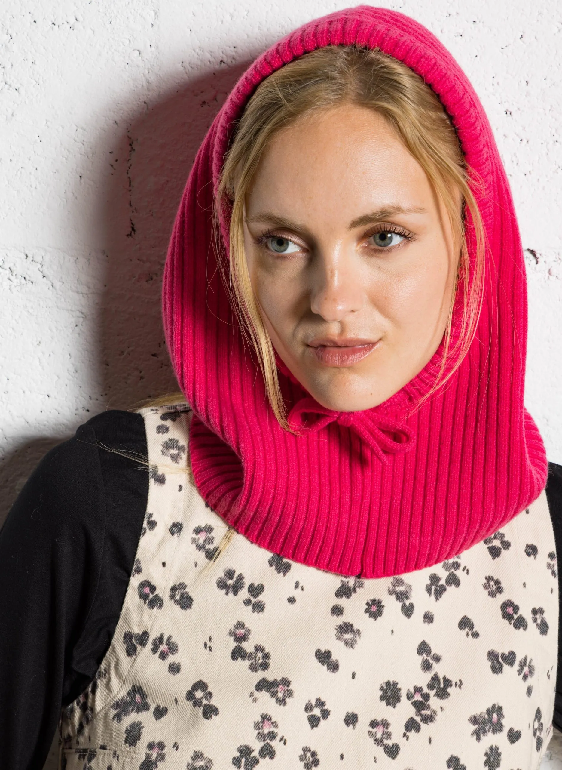 Gerippte Wollhaube Rosa PARADE