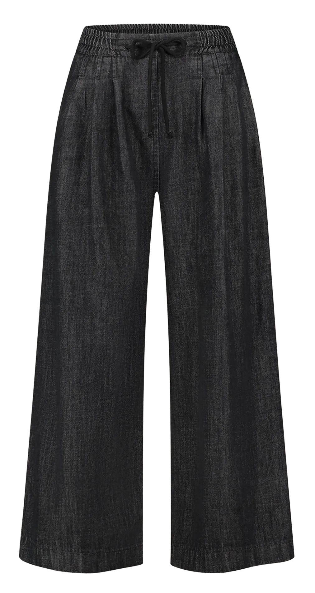 Elastische Wide-Leg Jeanshose Schwarz JAXX