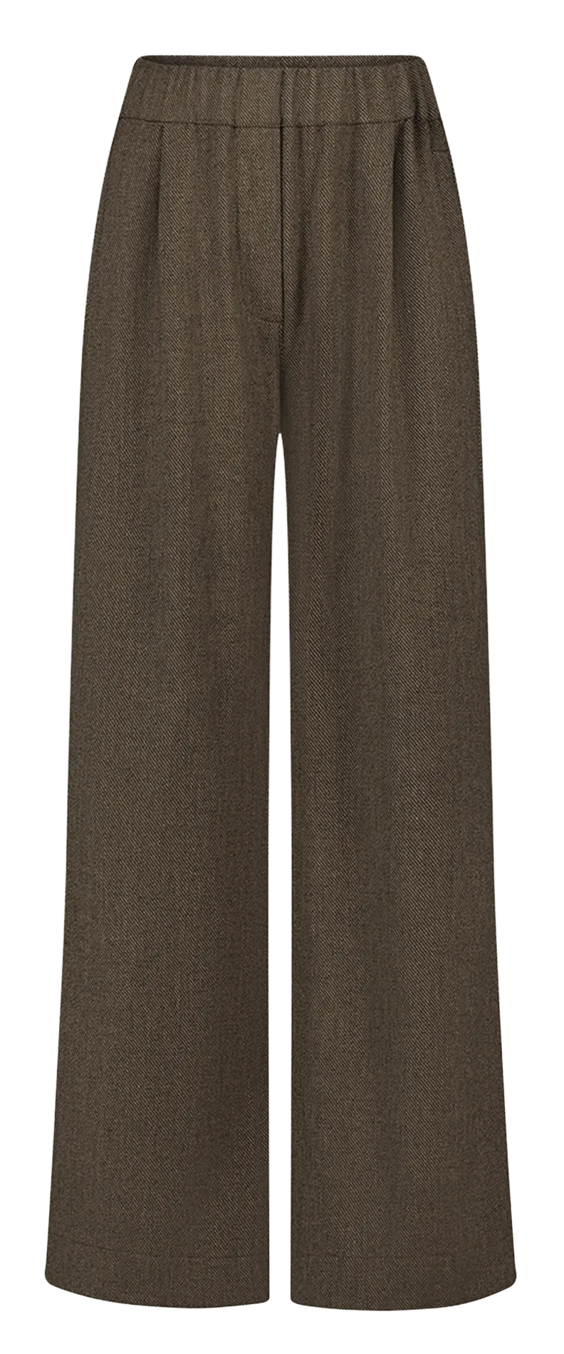 Elastische Wide Leg Hose Braun BENJI