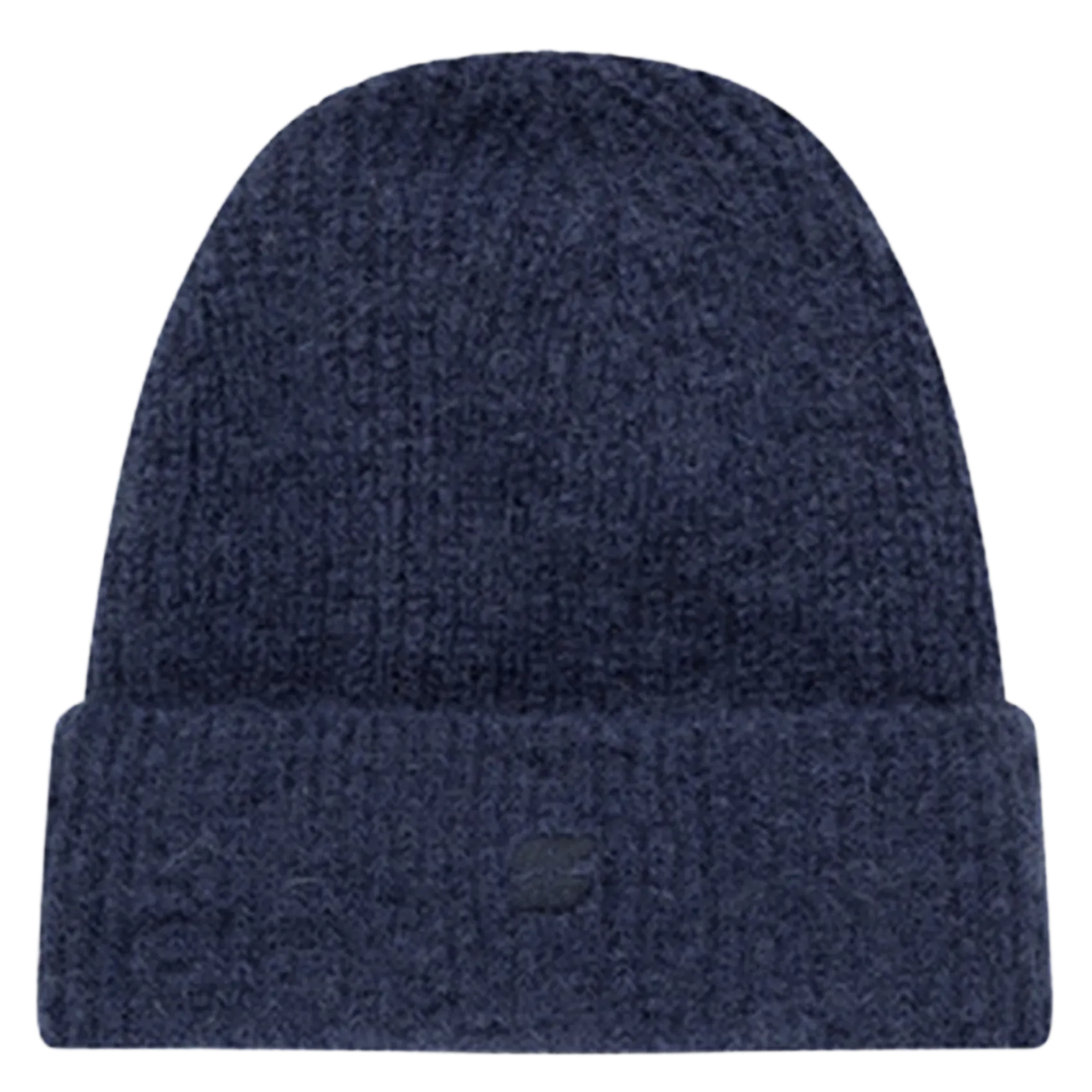 Einfarbige Wollmütze mit Umschlag Blau LOGO