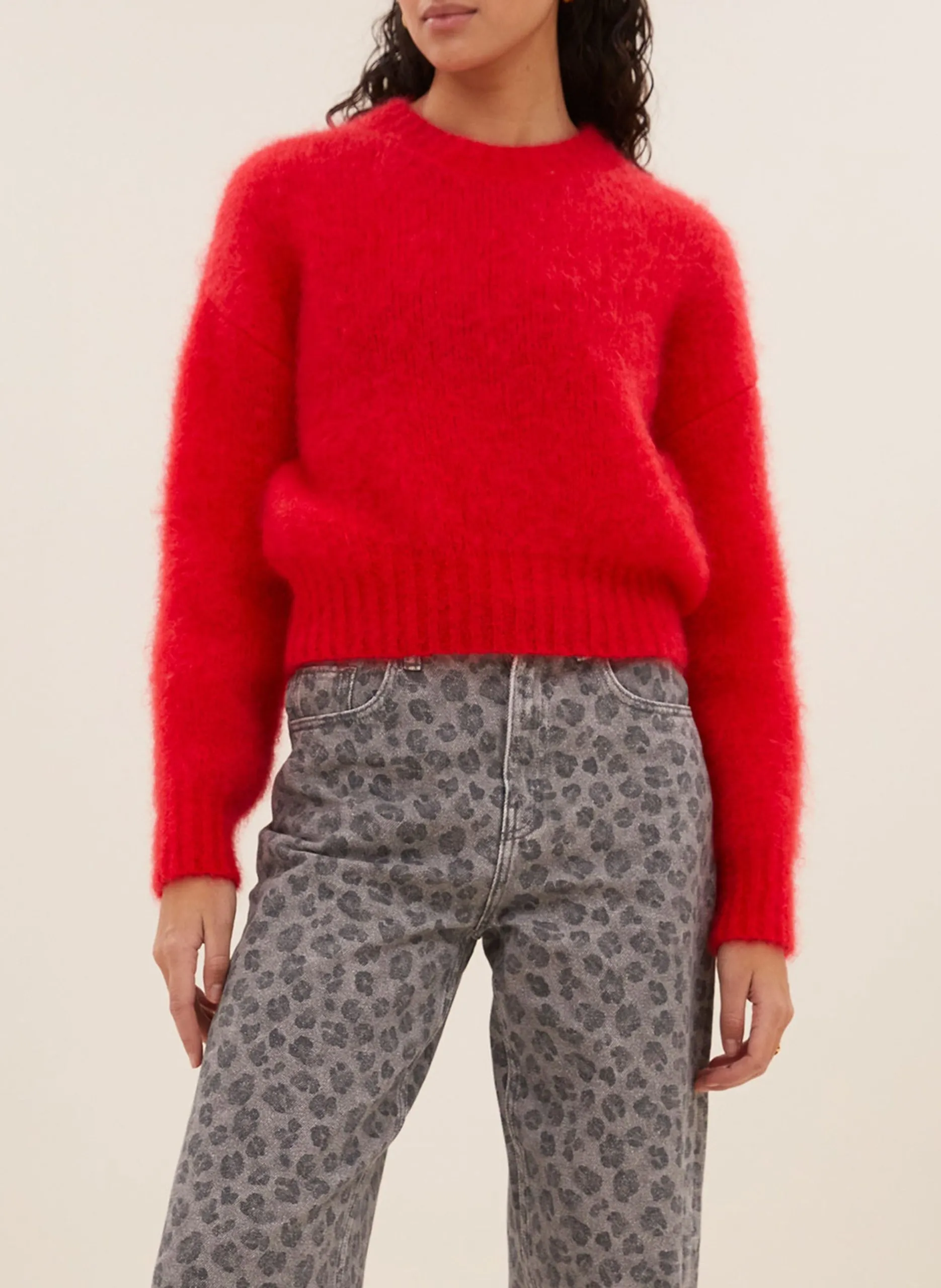 Übergroßer Pullover aus Mischwolle Rot SONNY