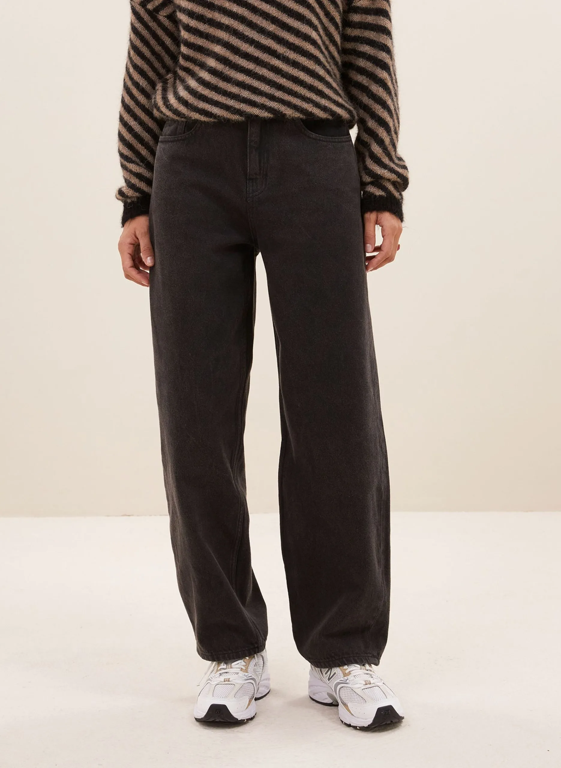 Gerade geschnittene Jeans aus Bio-Baumwolle Schwarz LEW