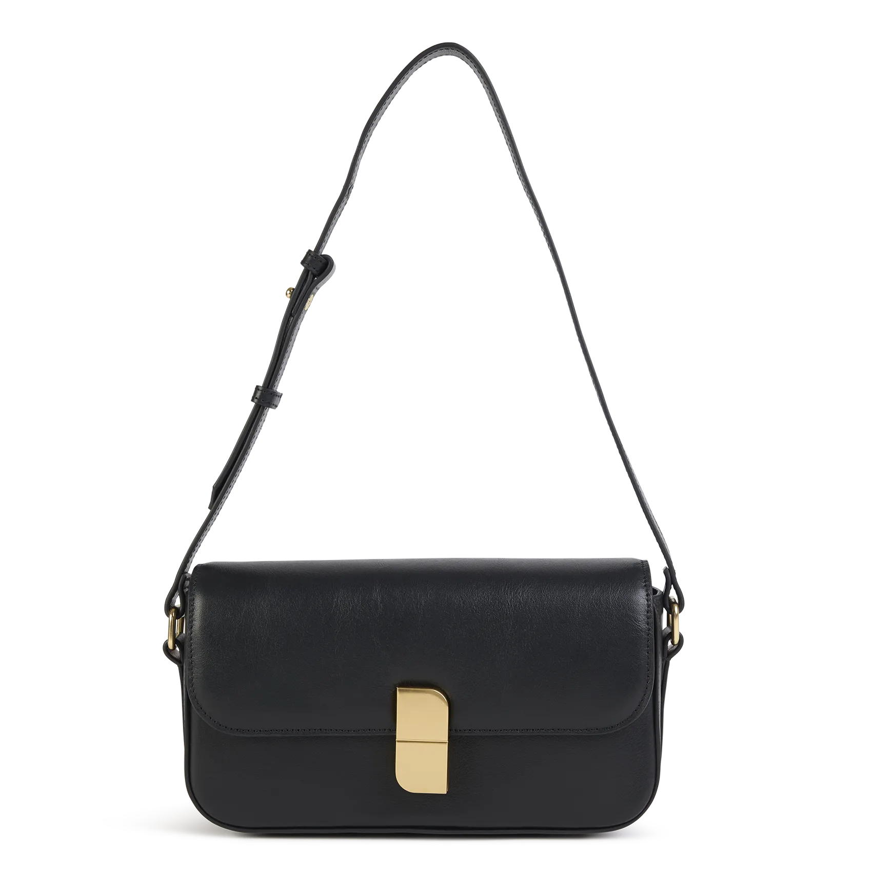 Baguette-Tasche aus Leder Schwarz ALICE