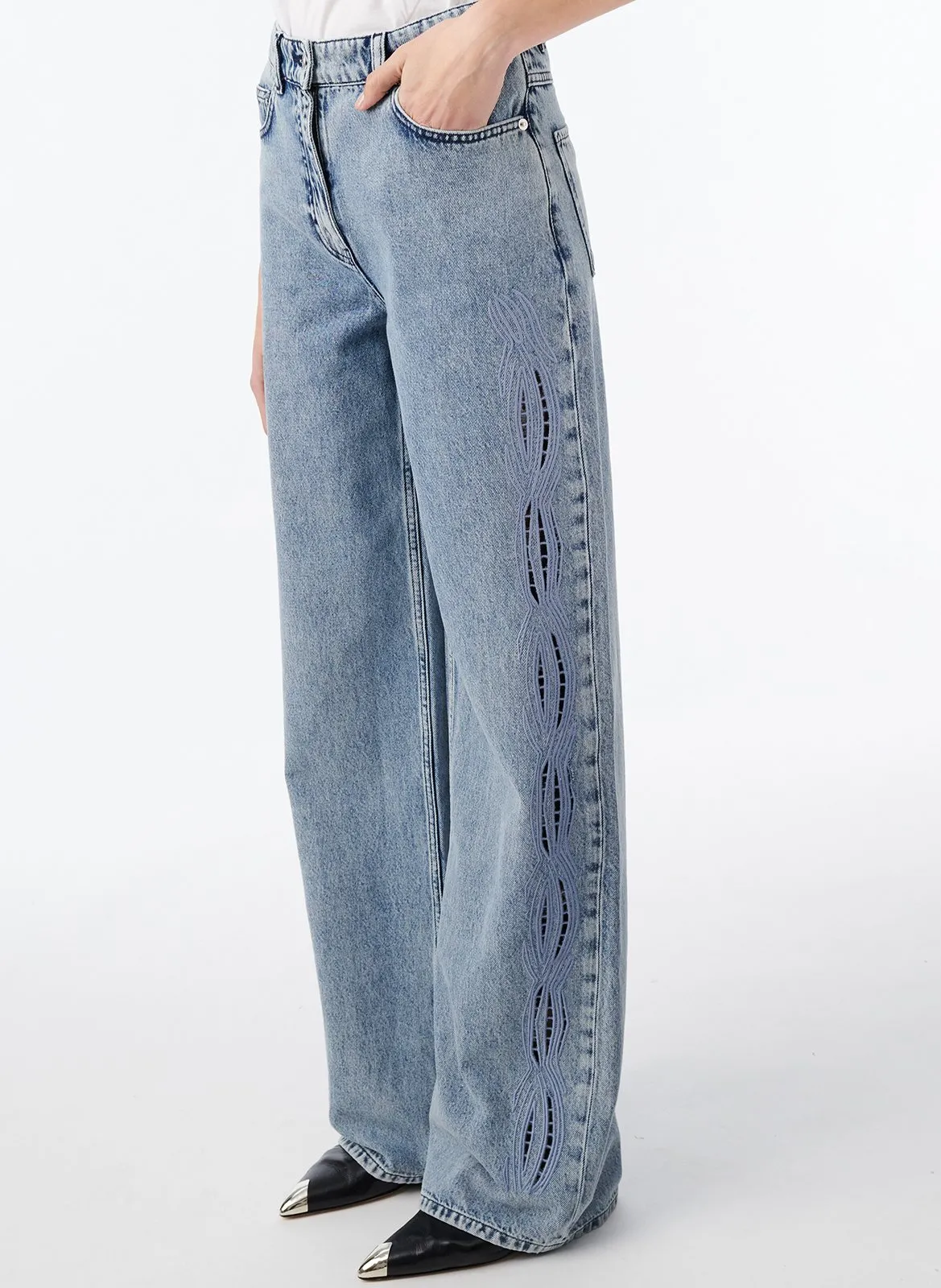 Weit geschnittene Jeans - aus Baumwolle Blau RYLEY