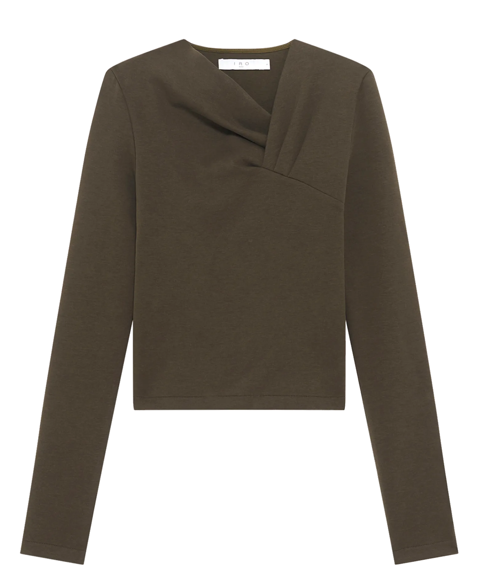 Figurbetontes Top mit asymmetrischem Ausschnitt Khaki MALA