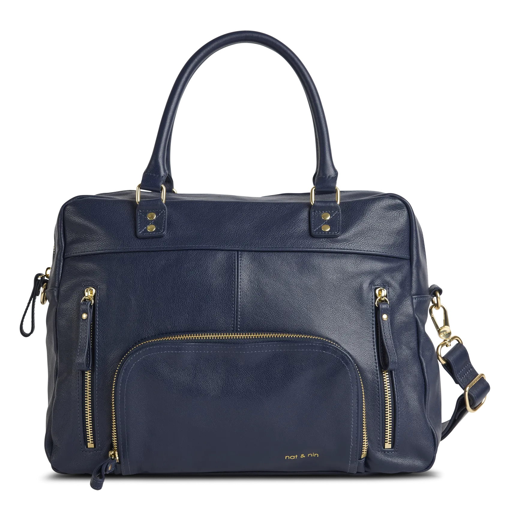 Multitaschen-Shopper aus Leder Blau MACY