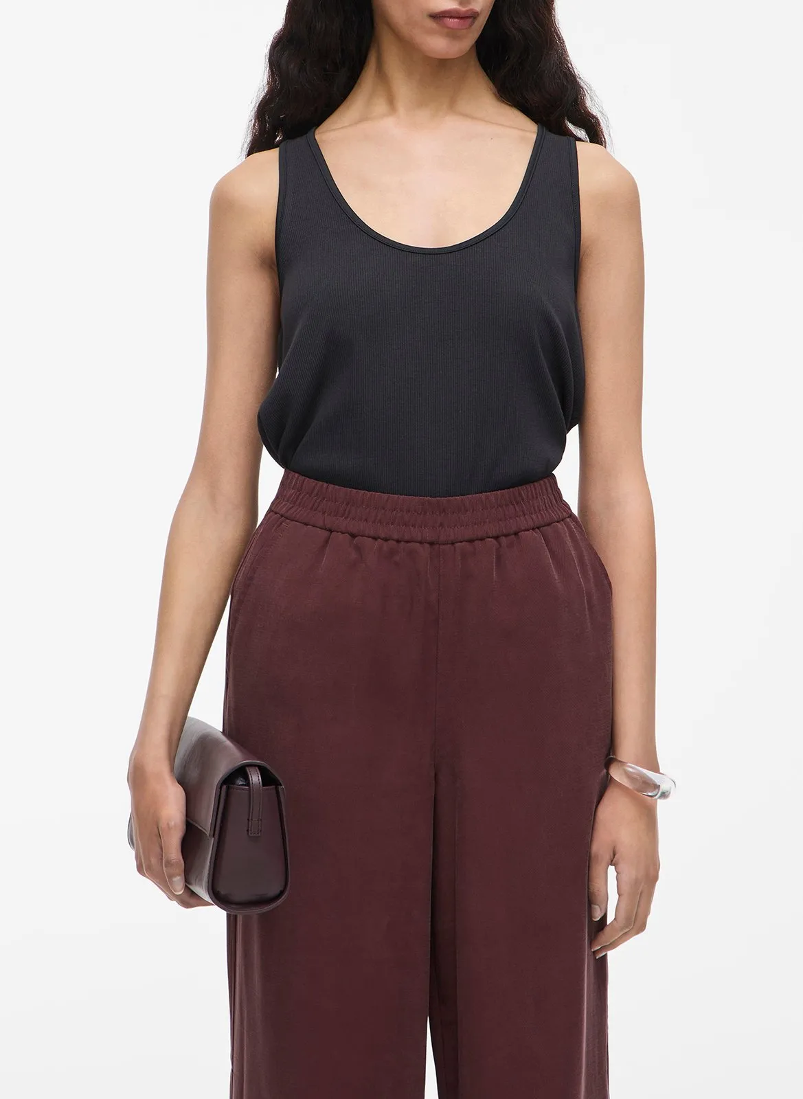 Bedrucktes Viskose-Top Schwarz HELENA