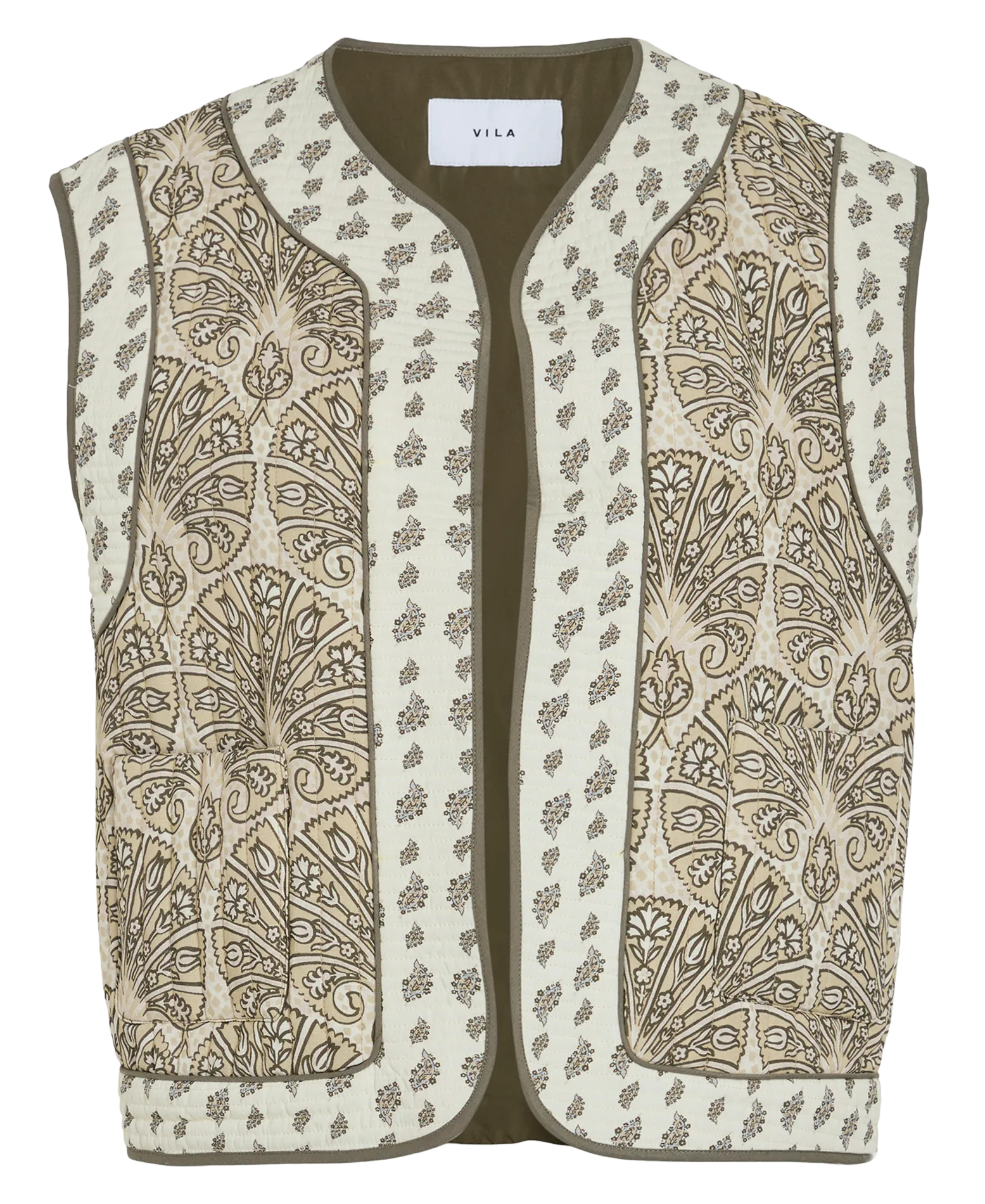 Gerade geschnittene Jacke mit Rundhalskragen und Print Violett DELPHINE