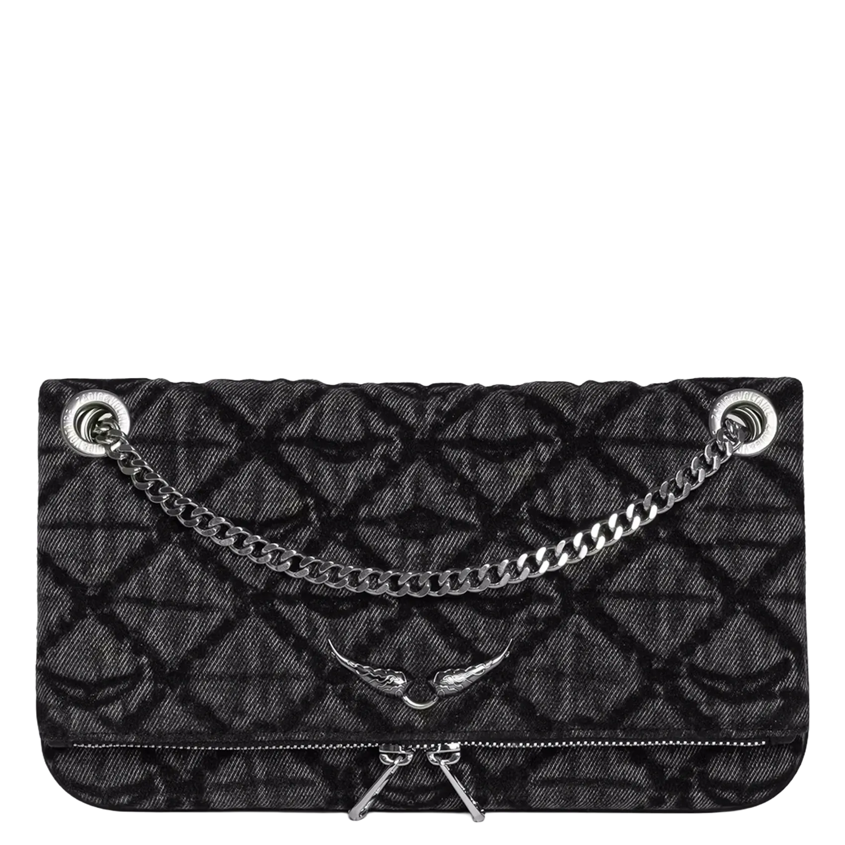 Clutch mit Print Grau ROCK II