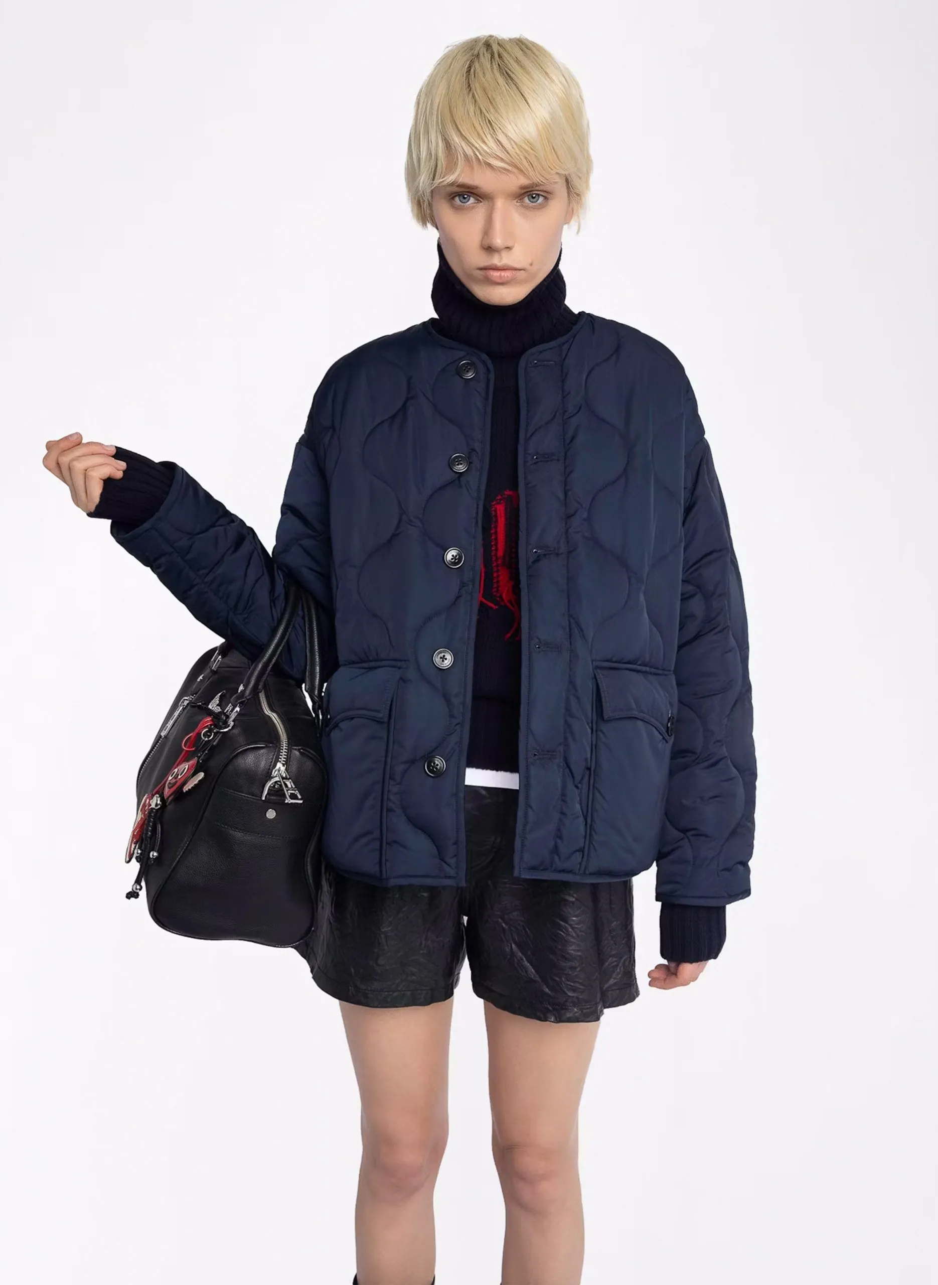 Gepolsterte Parka mit Rundhalsausschnitt Blau BUNJI