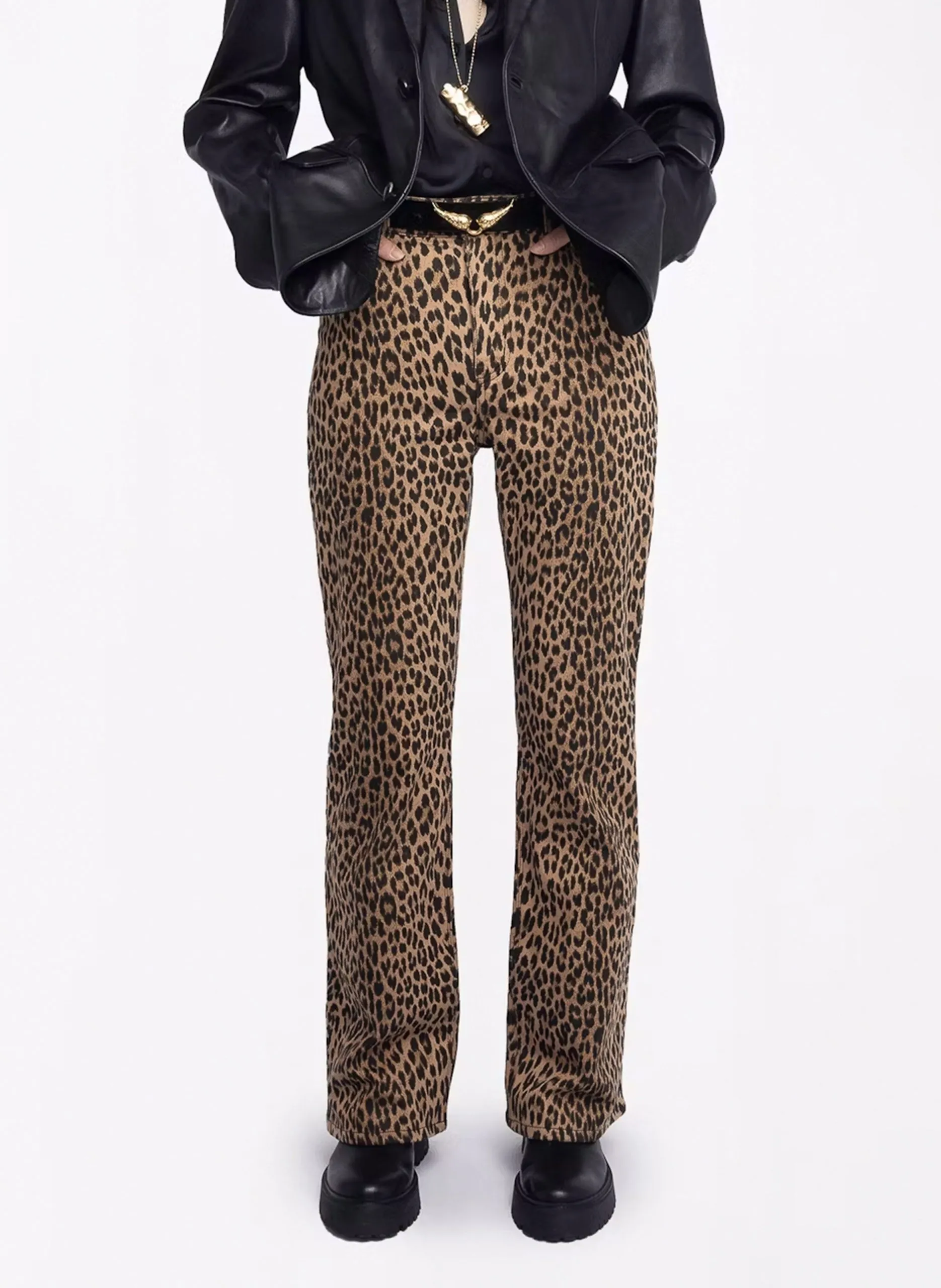 Leopardhose Braun EVY