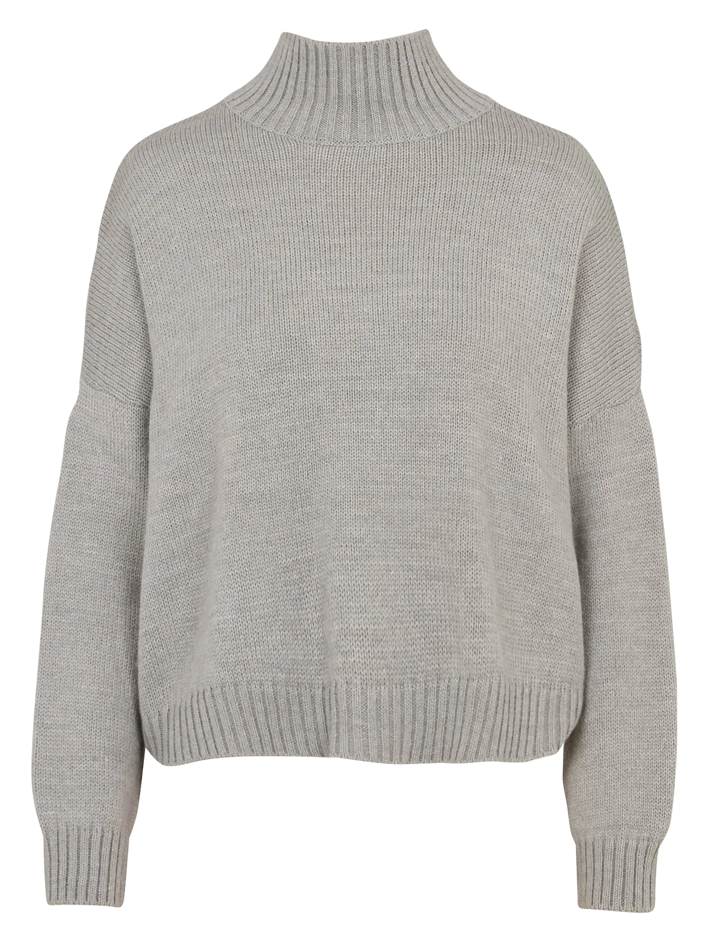 Weiter Pullover mit hohem Rollkragen aus Alpakamischung Silber DUNCAN