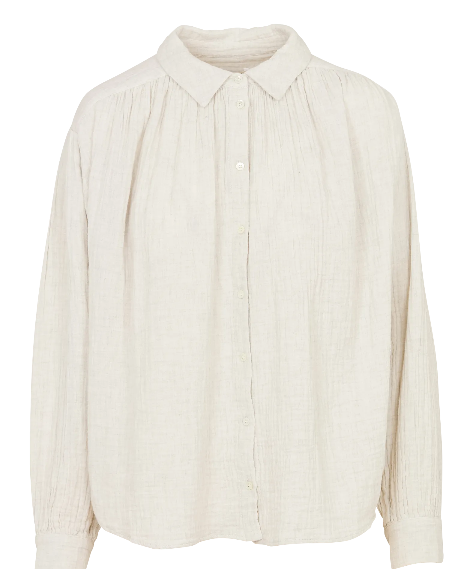 Oversize-Bluse aus Baumwolle mit klassischem Kragen Silber PIPPA