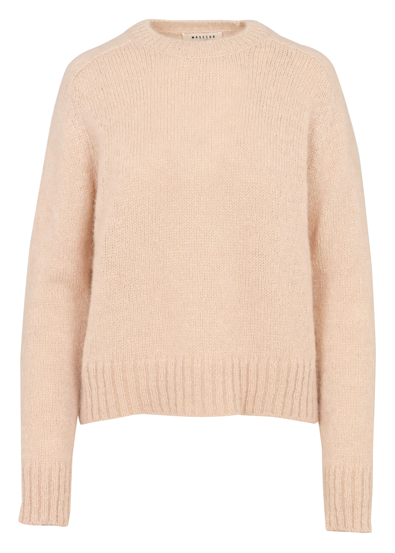Gerader Rundhalsausschnitt-Pullover aus Mohair und Seide Rosa LAFFON