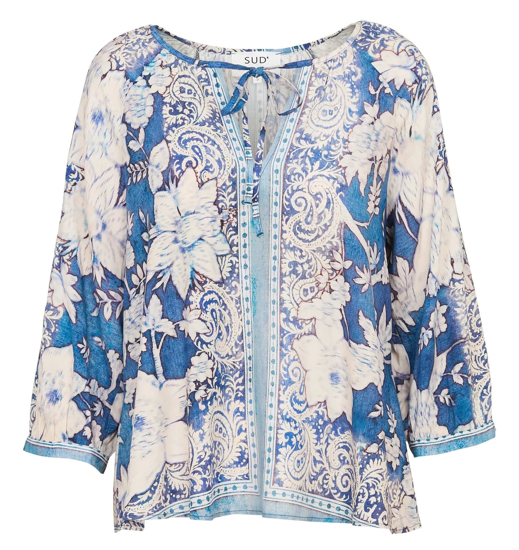 Oversize bedruckte Bluse Blau TAPHNEA