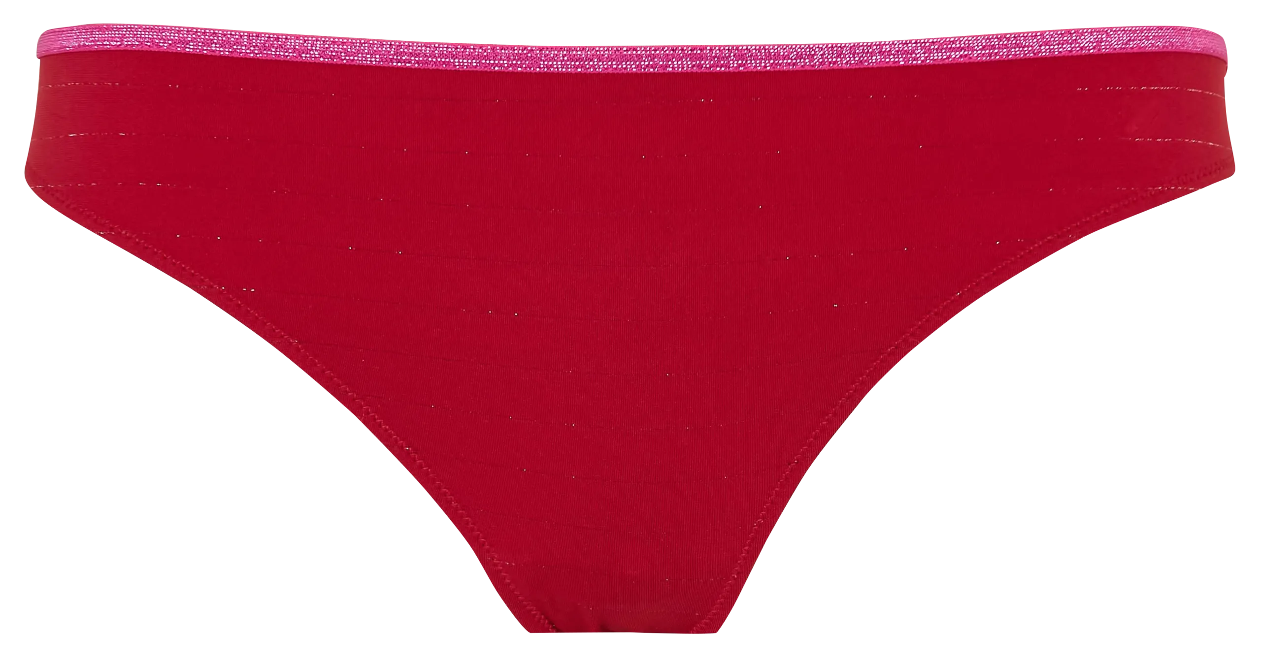 Einfarbiger Tanga mit metallischen Streifen Rot GEORGIA