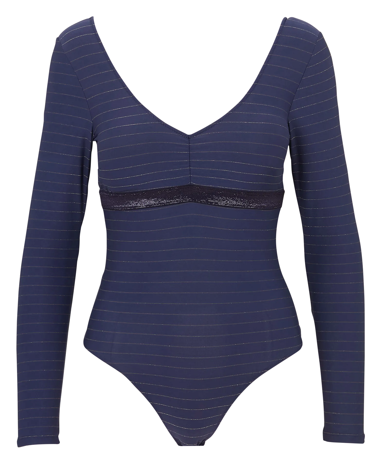 Langarm-Body mit Streifen Blau MAHAUT