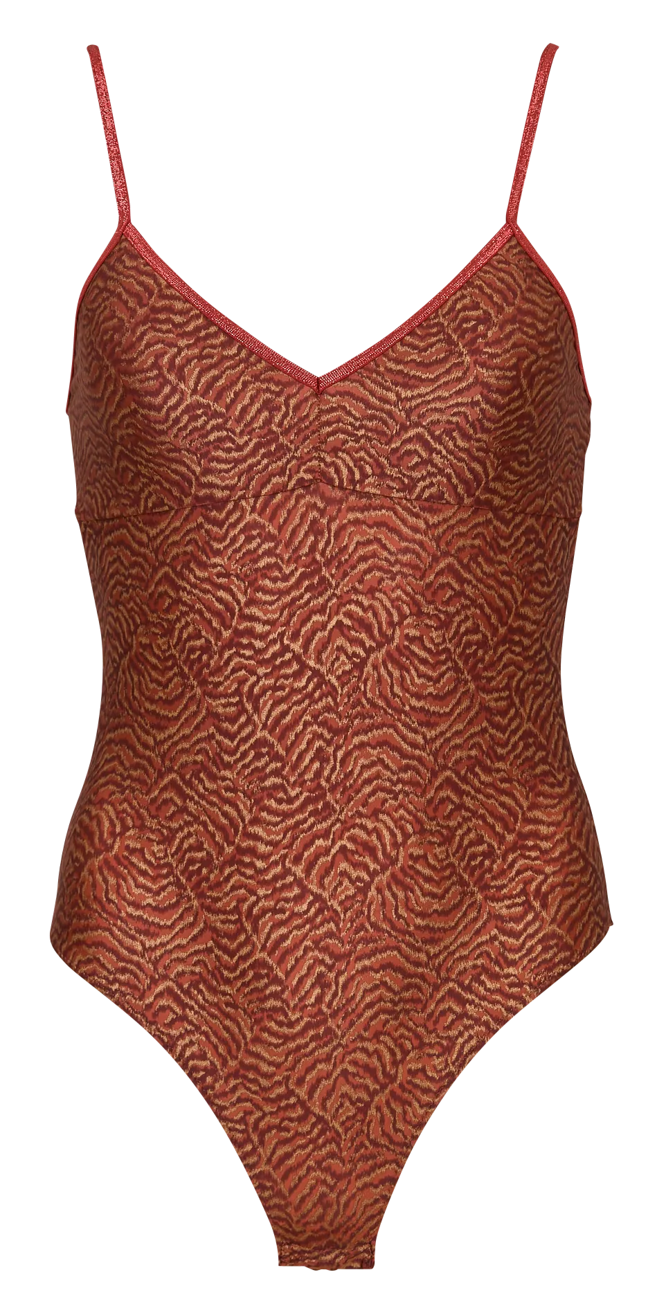 Taillierte Body mit Mustern Braun BILL