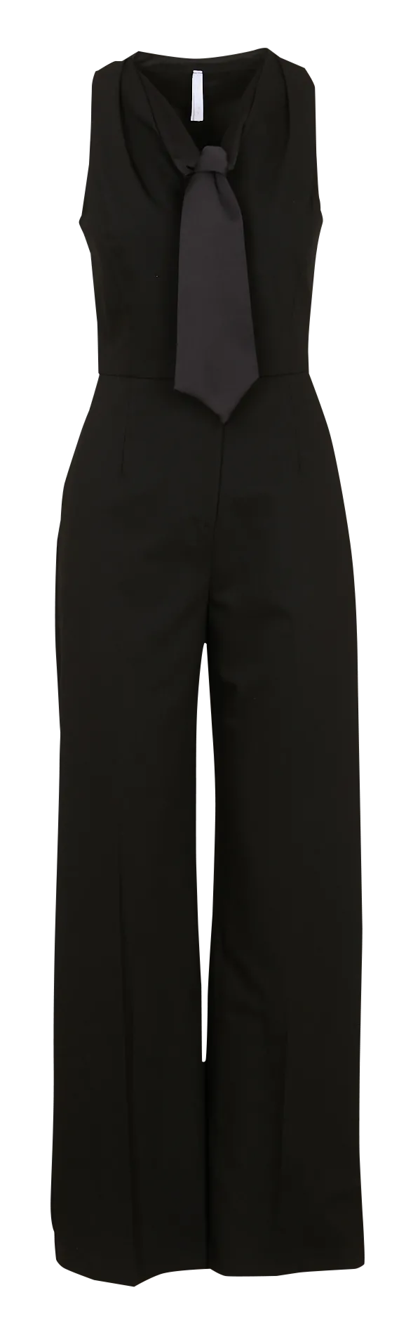 Overall mit einfarbigem Krawattenkragen Schwarz