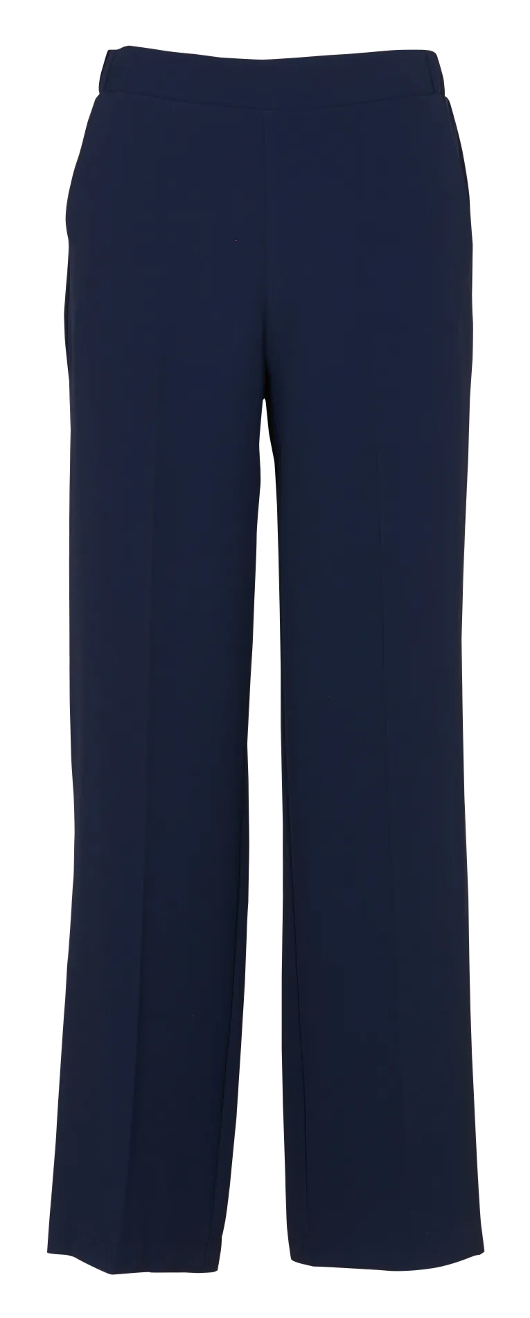 Weit geschnittene elastische Hose in Uni-Farbe Blau