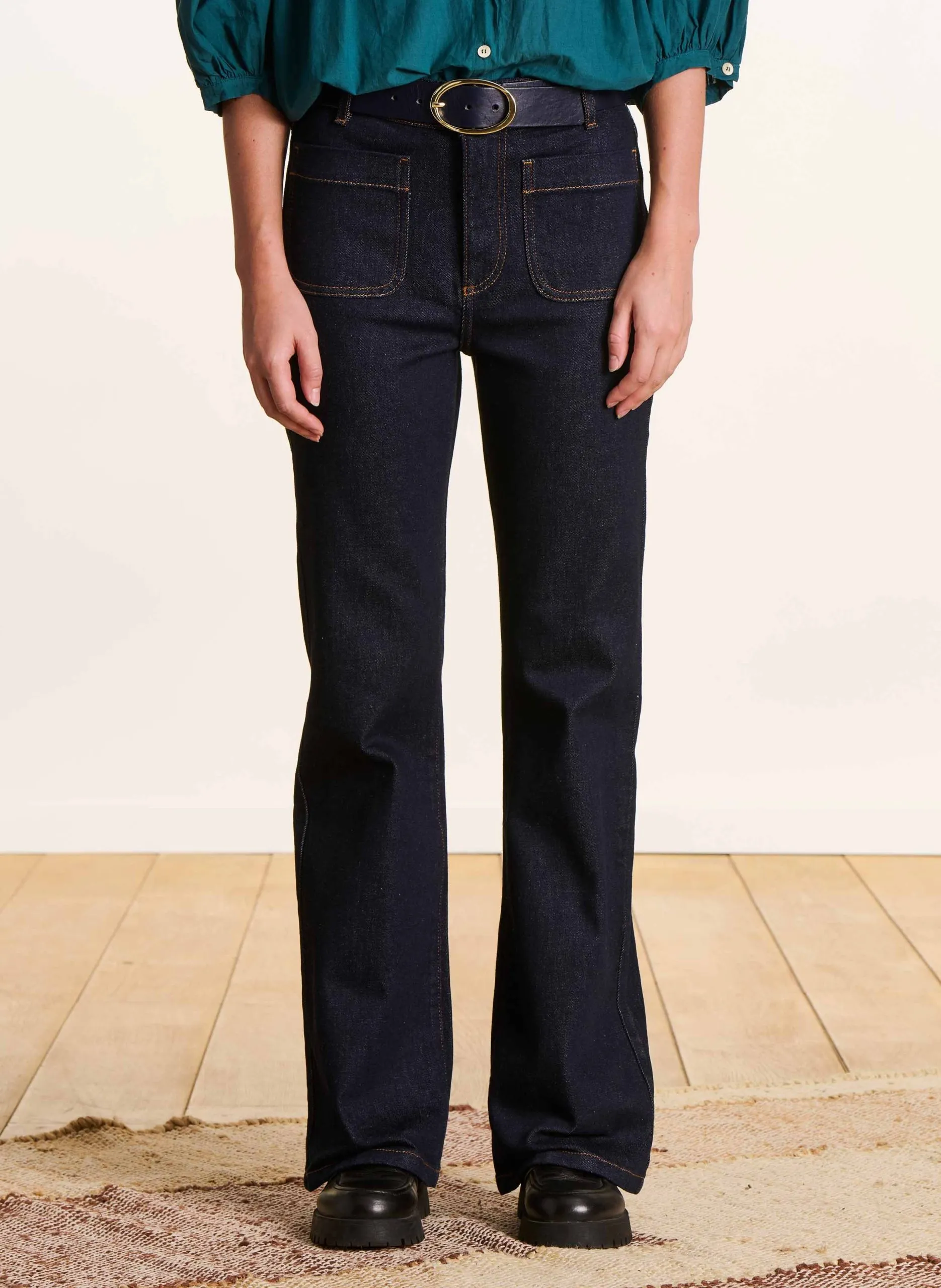 Bootcut-Jeans aus Bio-Baumwollmischung Blau